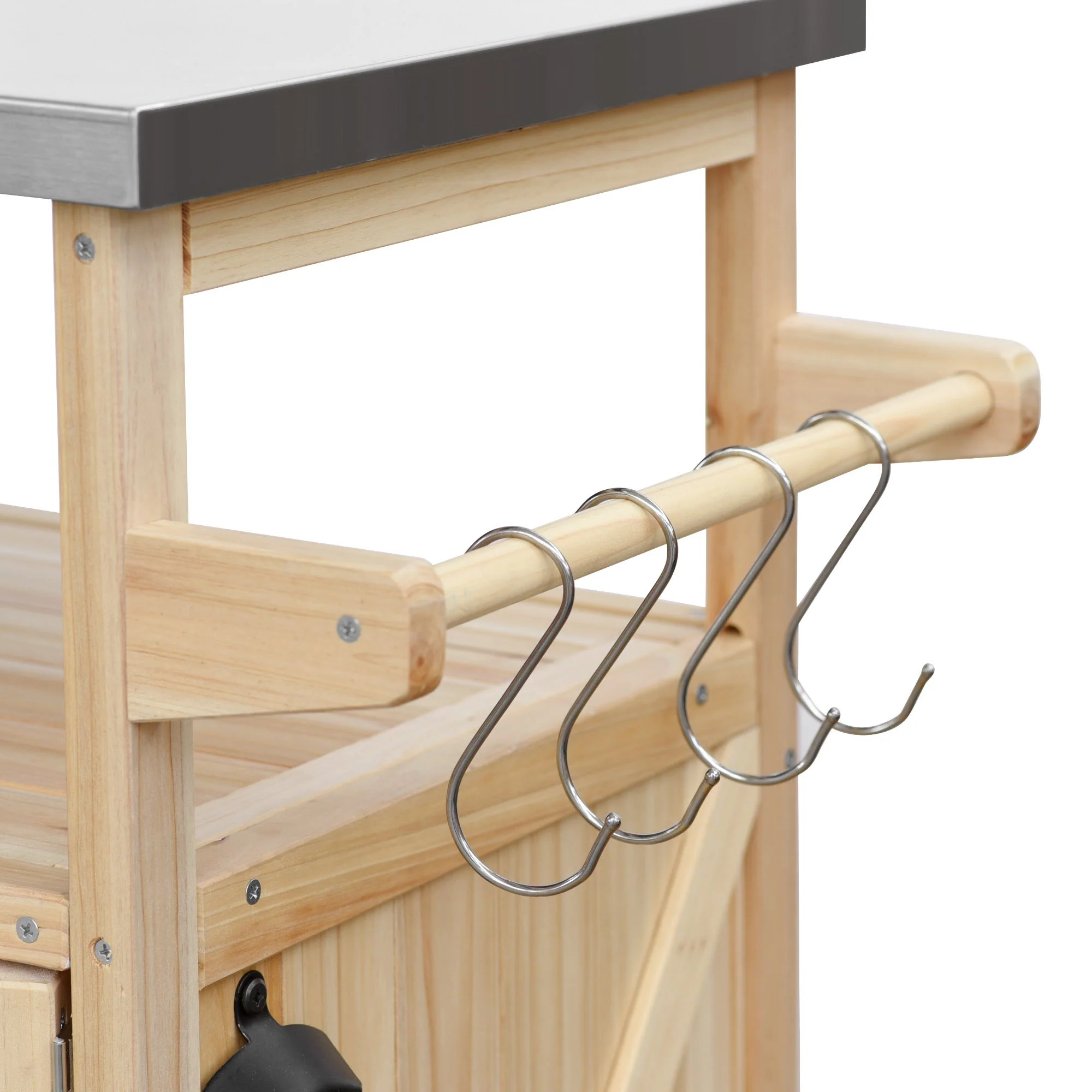 K&K Outdoor Kitchen Island, Rolling Bar Cart & Storage Cabinet - Image 20