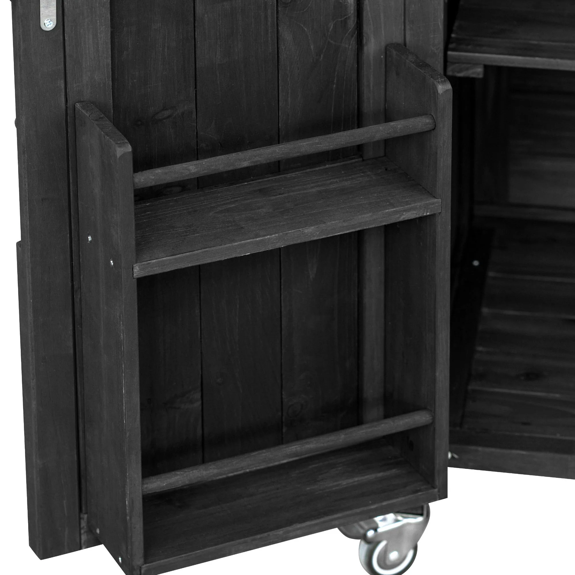 K&K Outdoor Kitchen Island with Rolling Bar Cart and Storage Cabinet - Image 15