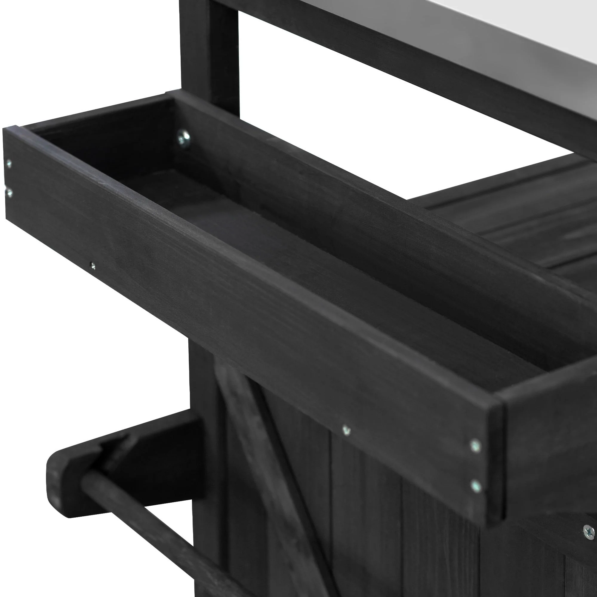 K&K Outdoor Kitchen Island with Rolling Bar Cart and Storage Cabinet - Image 24