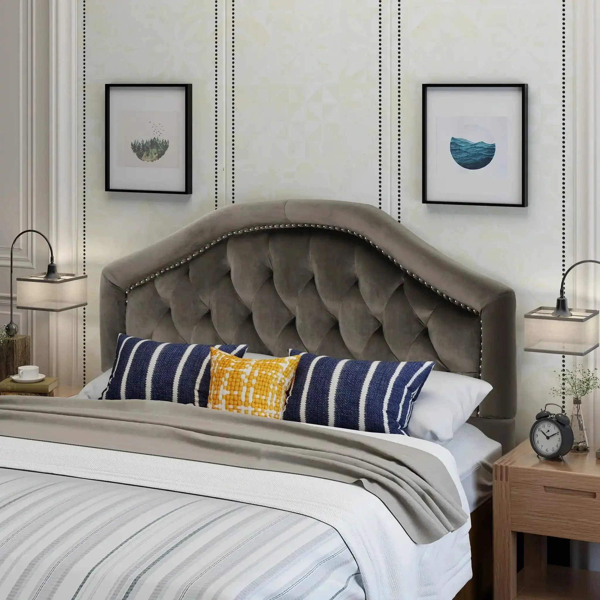 Kaarina - Contemporary Tufted Fabric Headboard - Image 12