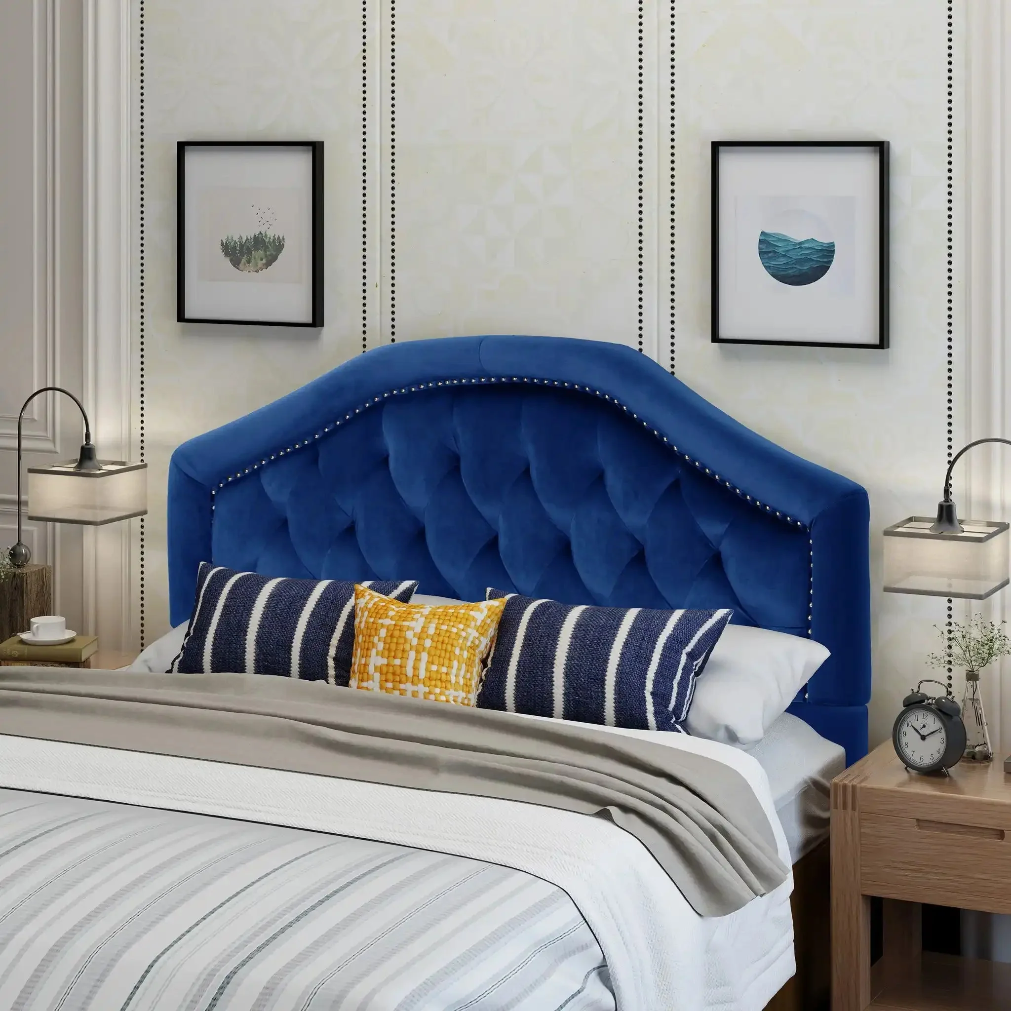 Kaarina - Contemporary Tufted Fabric Headboard - Image 5