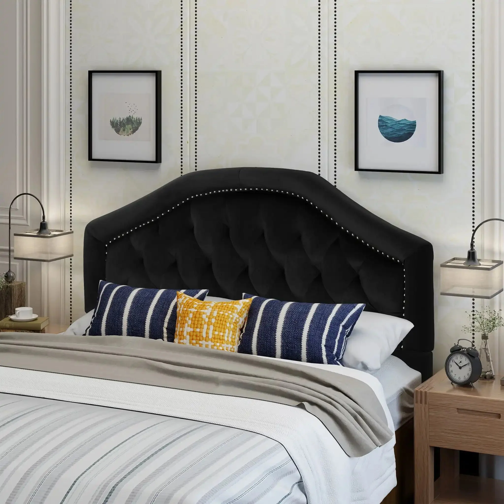Kaarina - Contemporary Tufted Fabric Headboard - Image 8