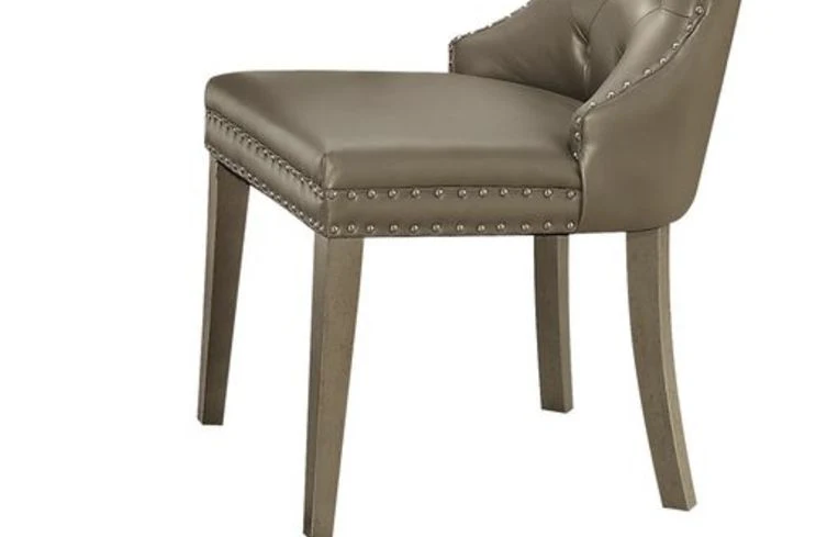 Kacela - Synthetic Leather Side Chair (Set of 2) - Champagne - Image 3