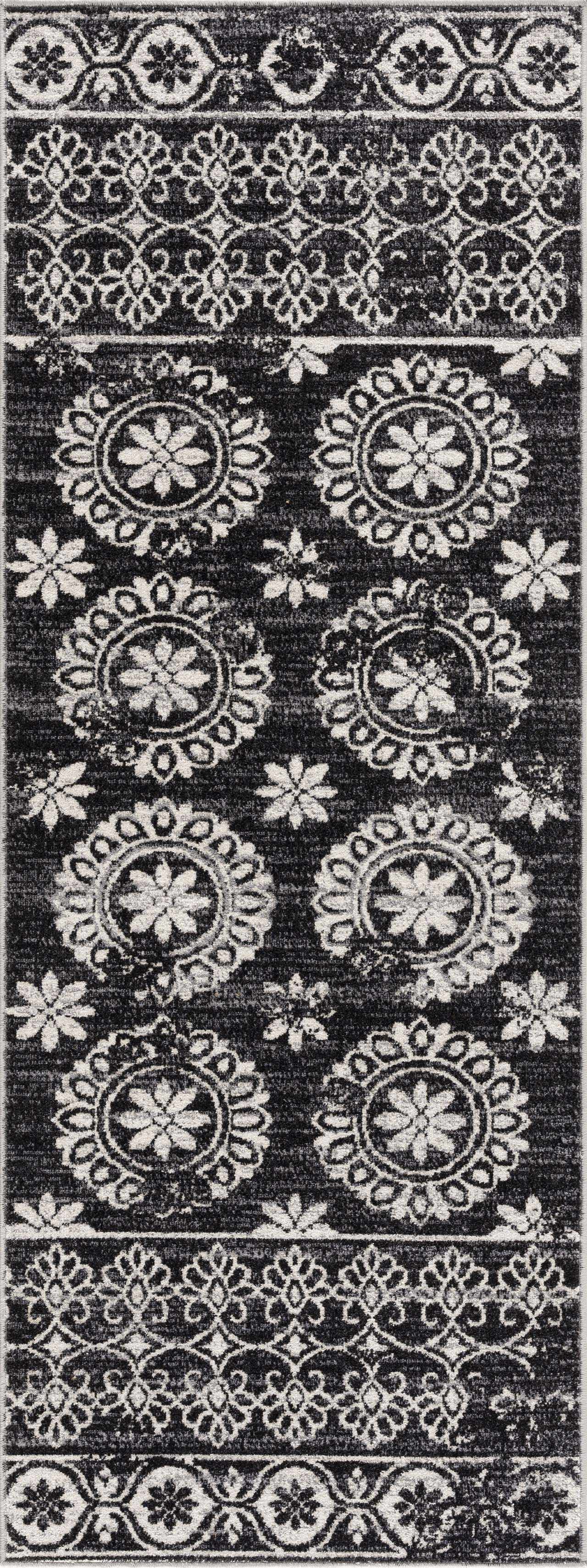 Kahraman Black & White Washable Rug - Image 11