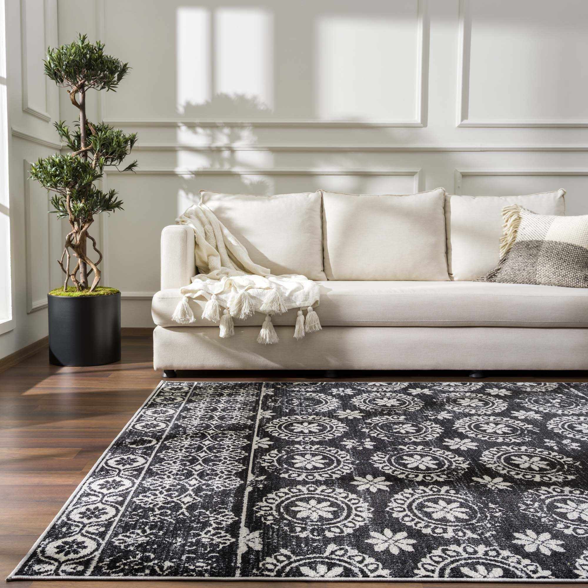 Kahraman Black & White Washable Rug - Image 14