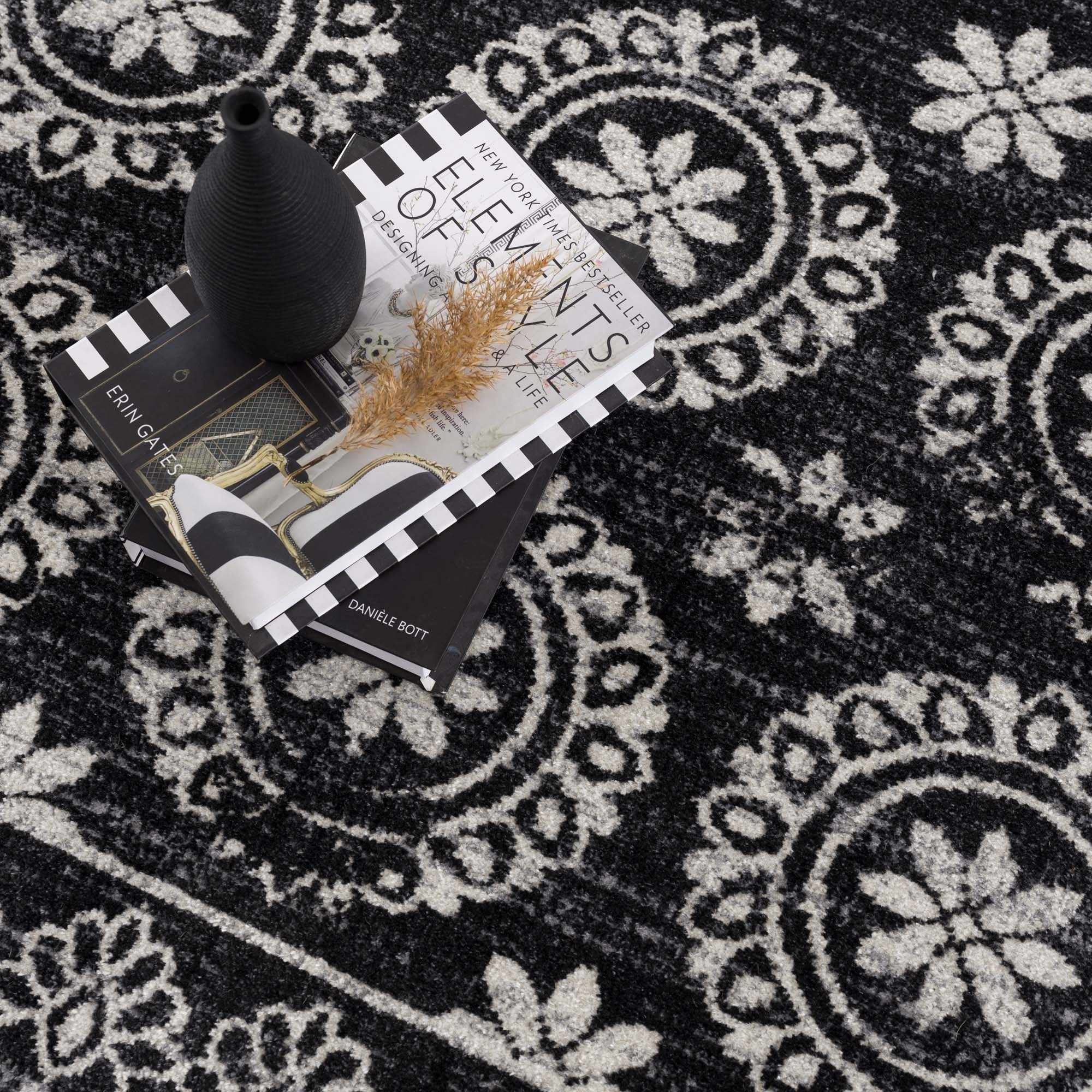 Kahraman Black & White Washable Rug - Image 15