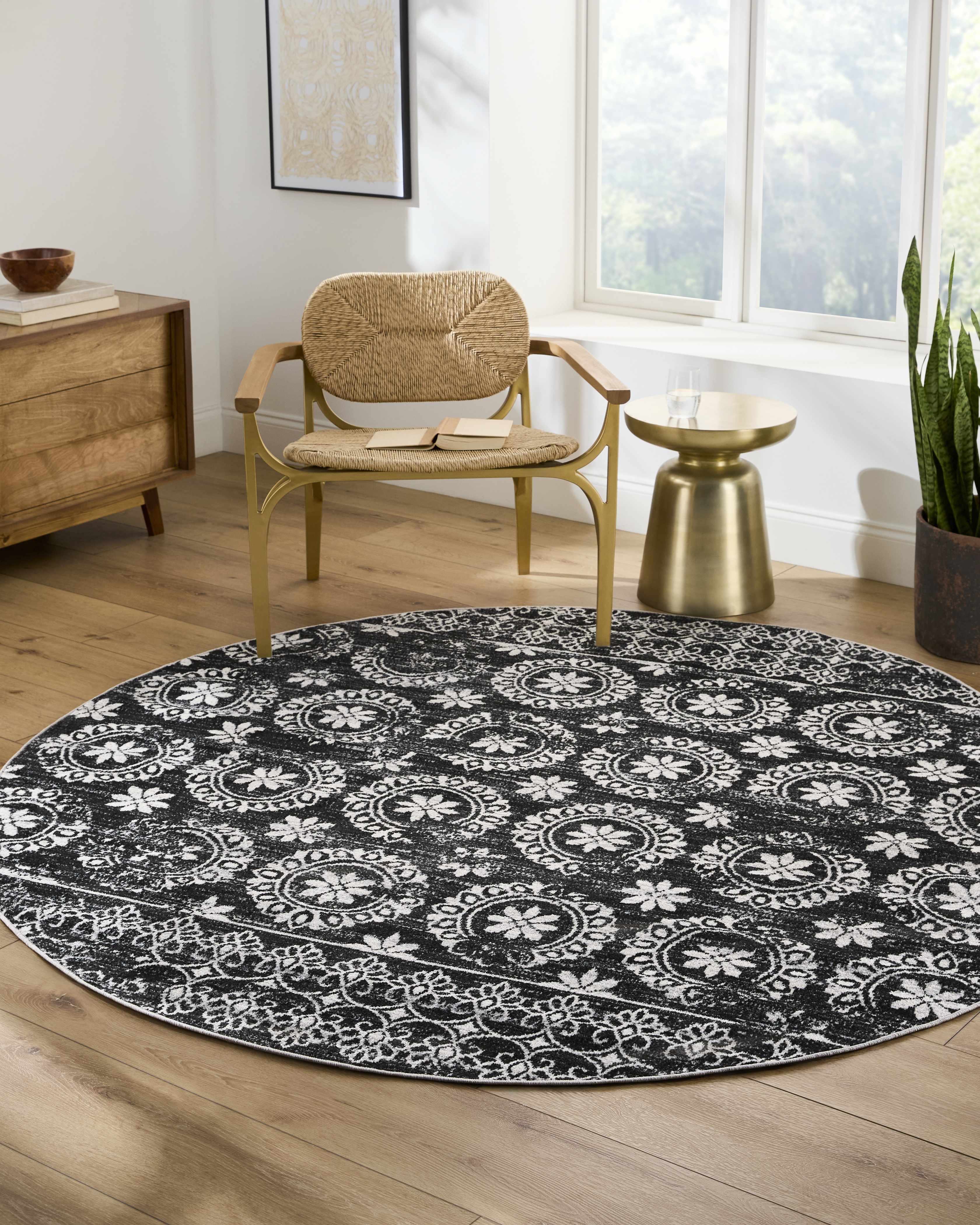 Kahraman Black & White Washable Rug - Image 16