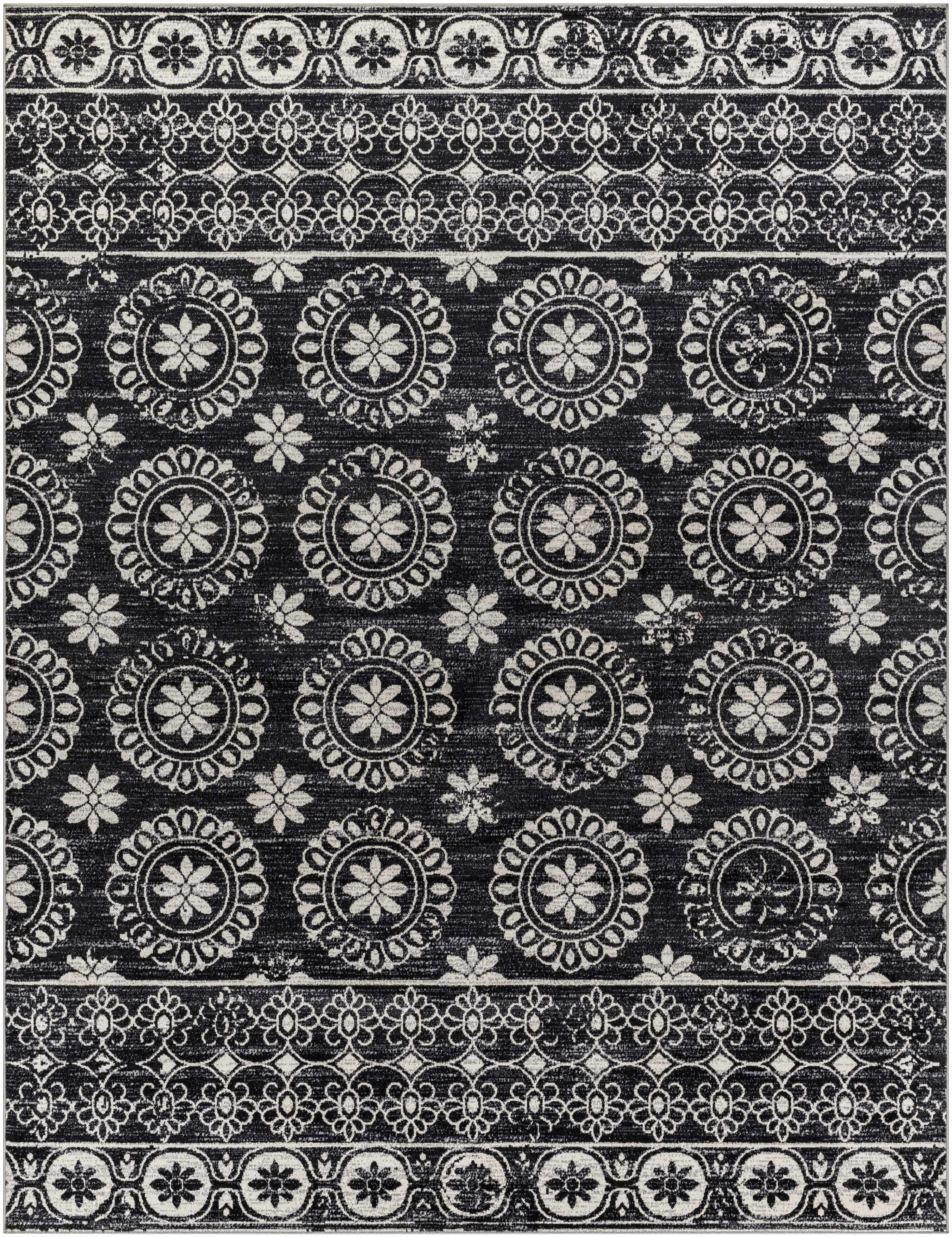 Kahraman Black & White Washable Rug - Image 19