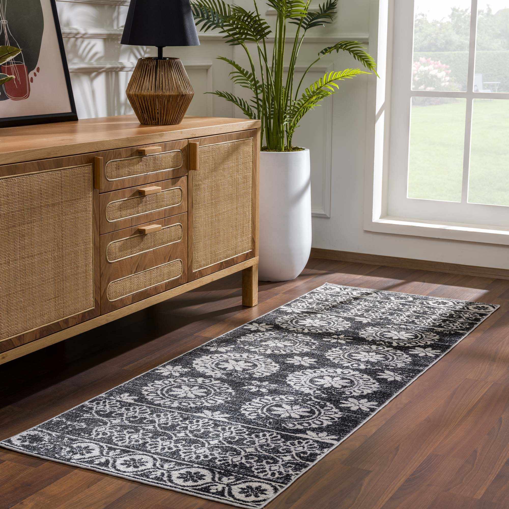 Kahraman Black & White Washable Rug - Image 4