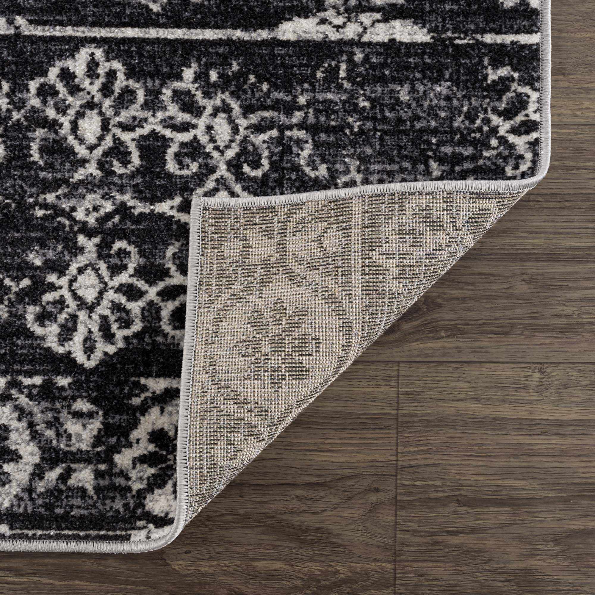 Kahraman Black & White Washable Rug - Image 5