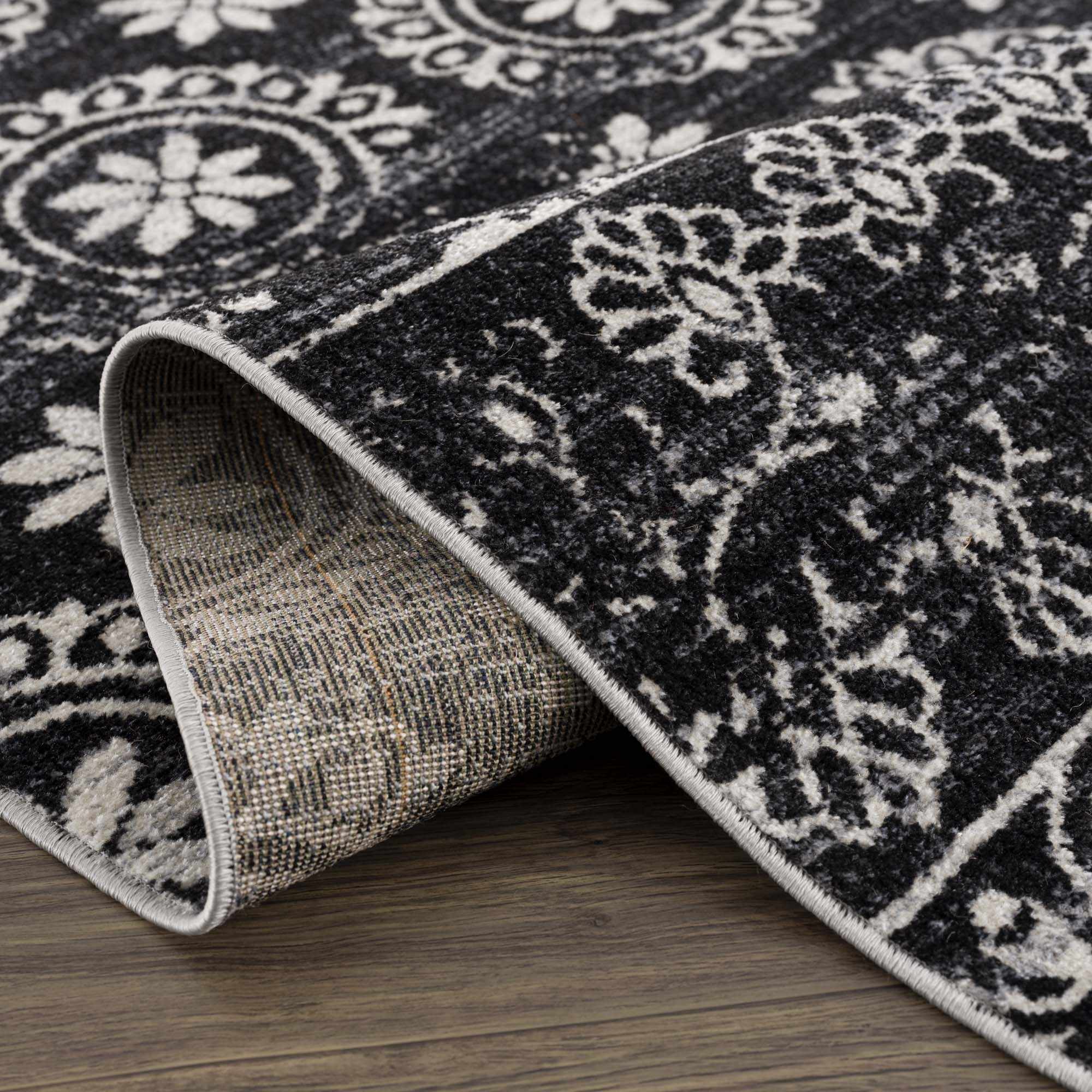 Kahraman Black & White Washable Rug - Image 7
