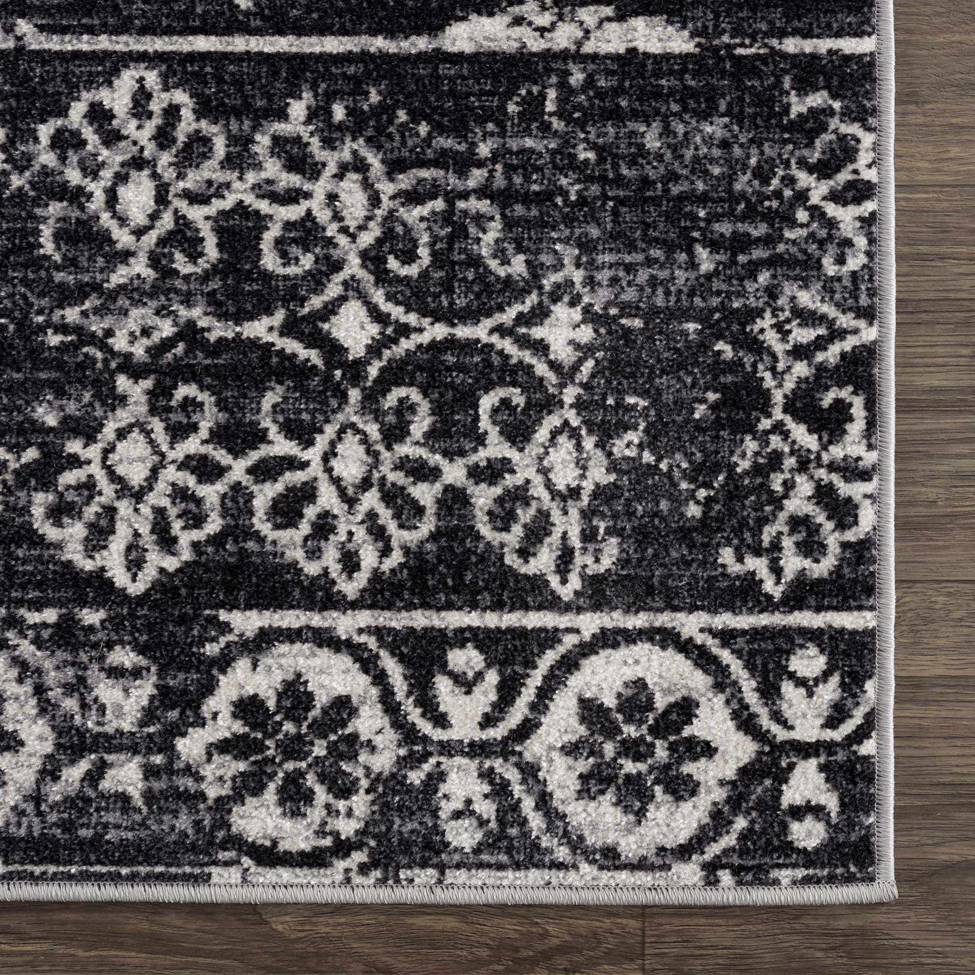 Kahraman Black & White Washable Rug - Image 8