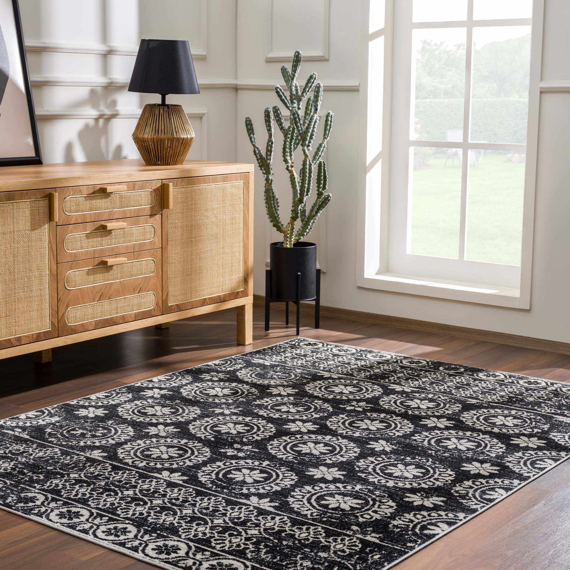 Kahraman Black & White Washable Rug - Image 9