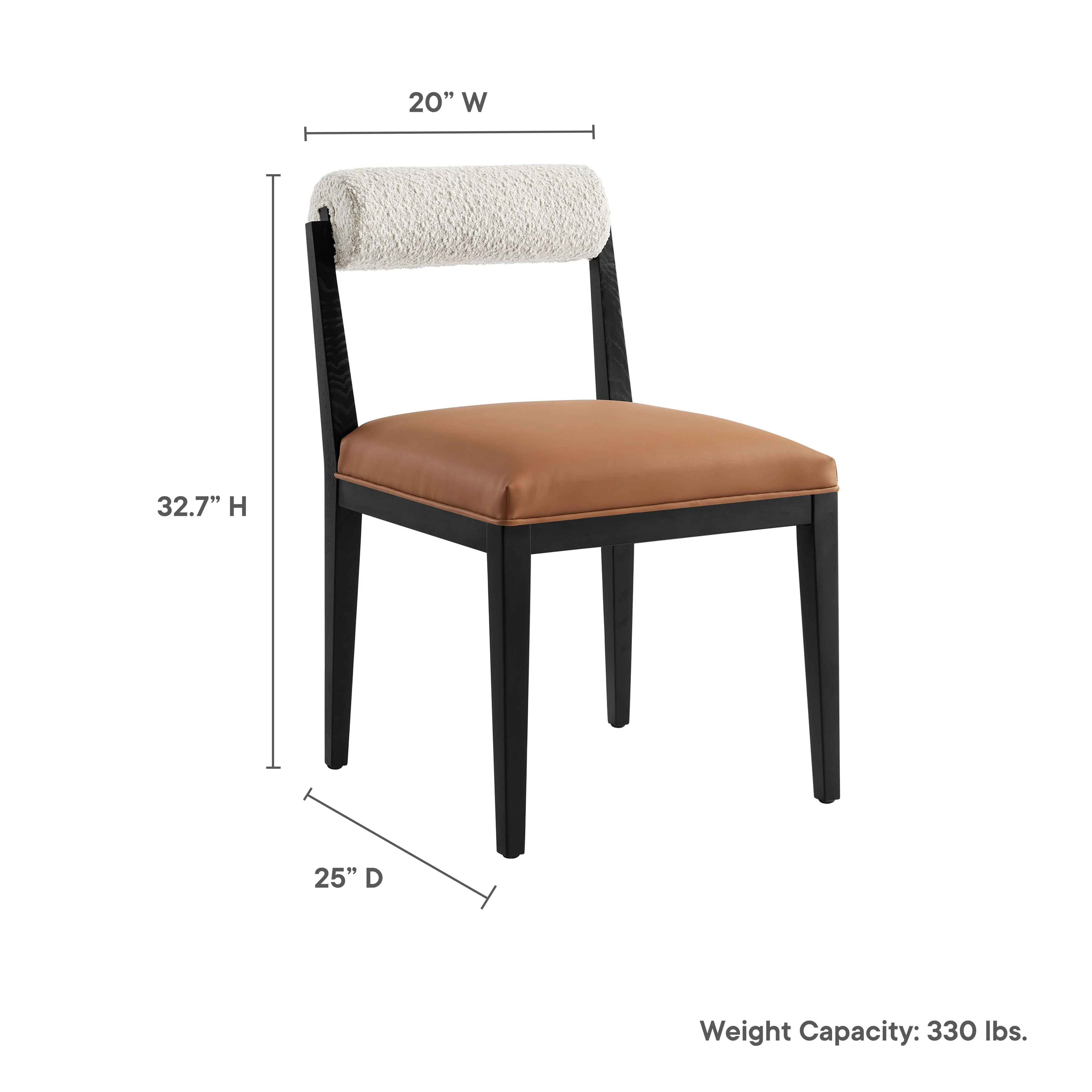 Kai Boucle and Vegan Leather Dining Chair by Modway - Image 2