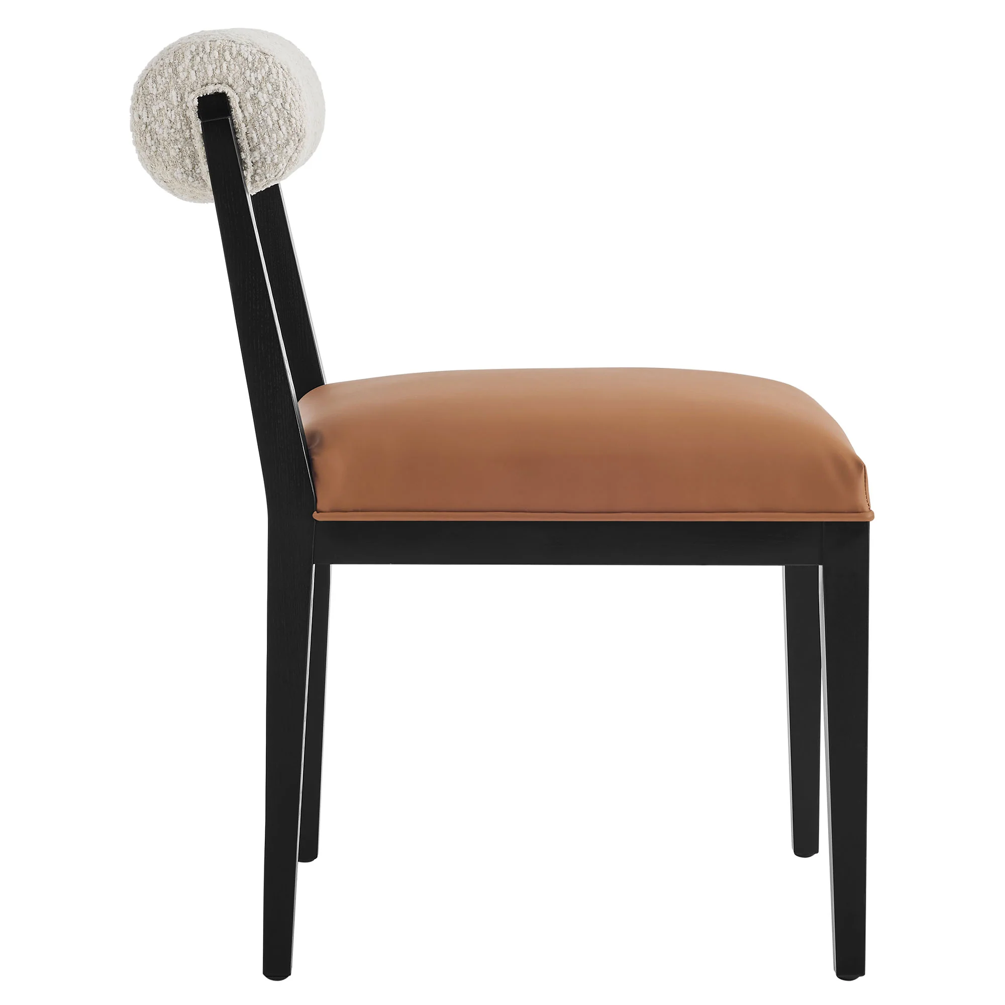 Kai Boucle and Vegan Leather Dining Chair by Modway - Image 4