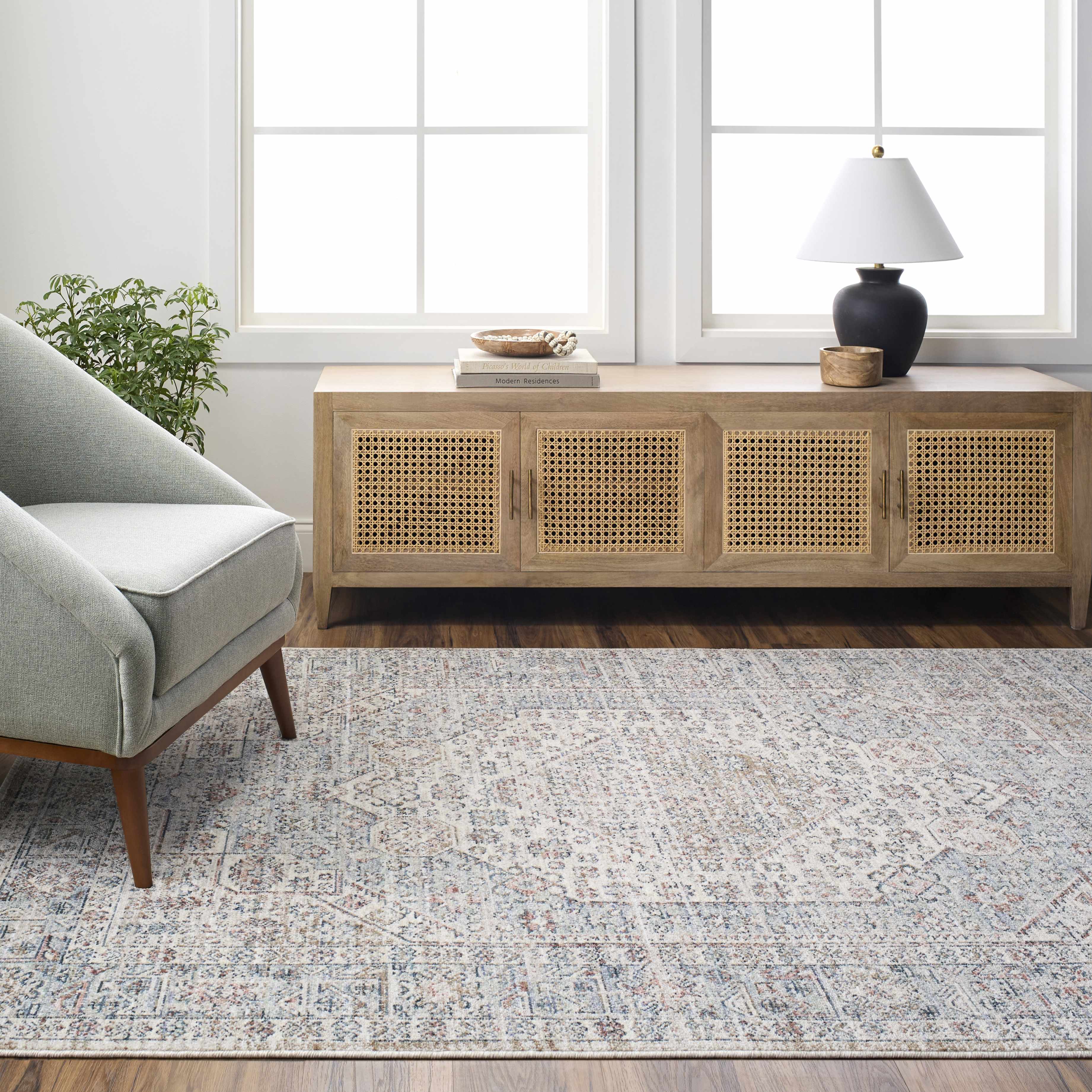 Kalei Beige & Blue Area Rug - Clearance - Image 2