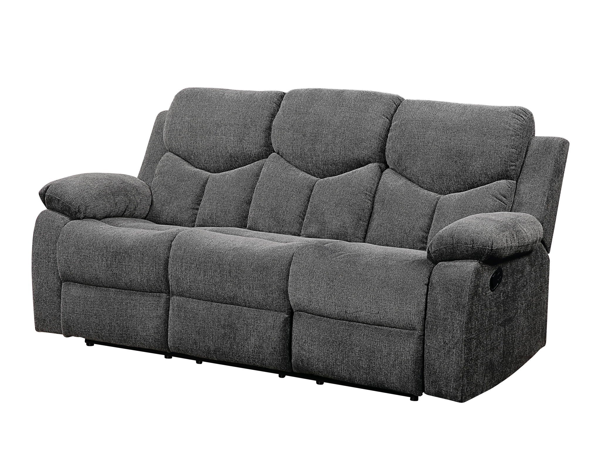 Kalen - Chenille Sofa With Drop Down Table - Gray - Image 3