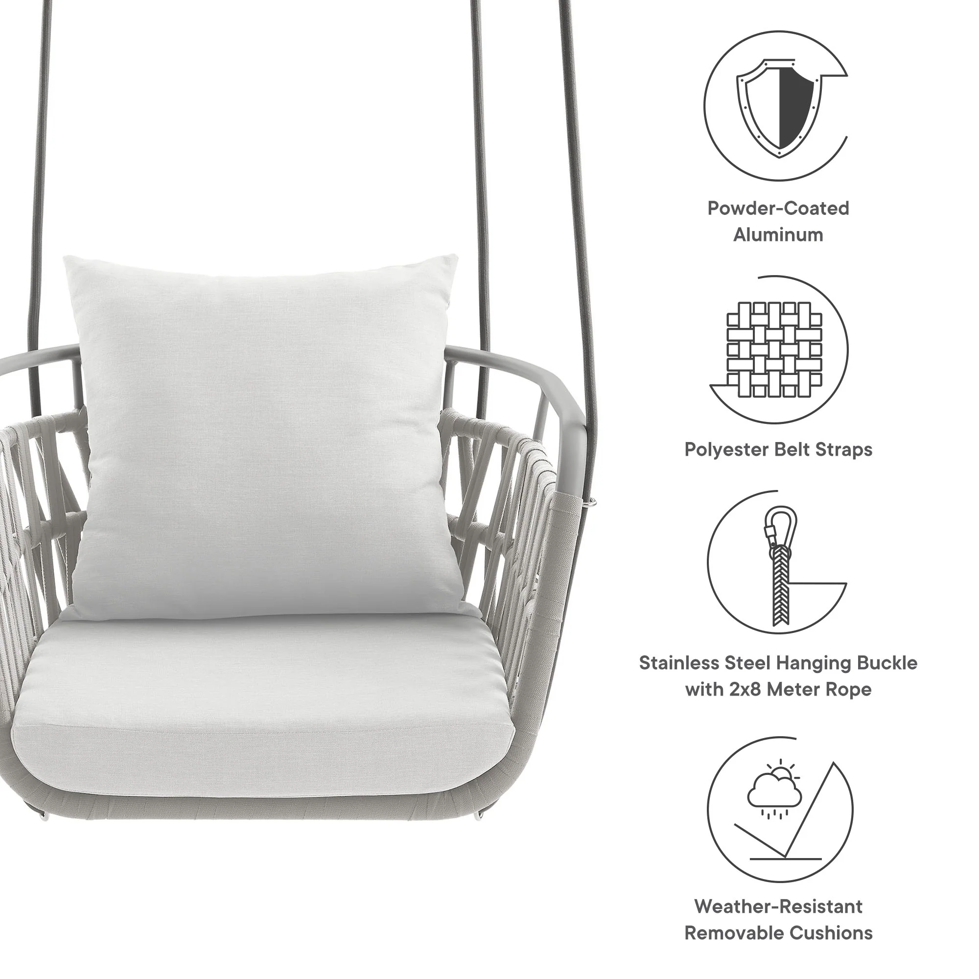 Kaliah Outdoor Patio Aluminum Swing Chair by Modway - Image 2