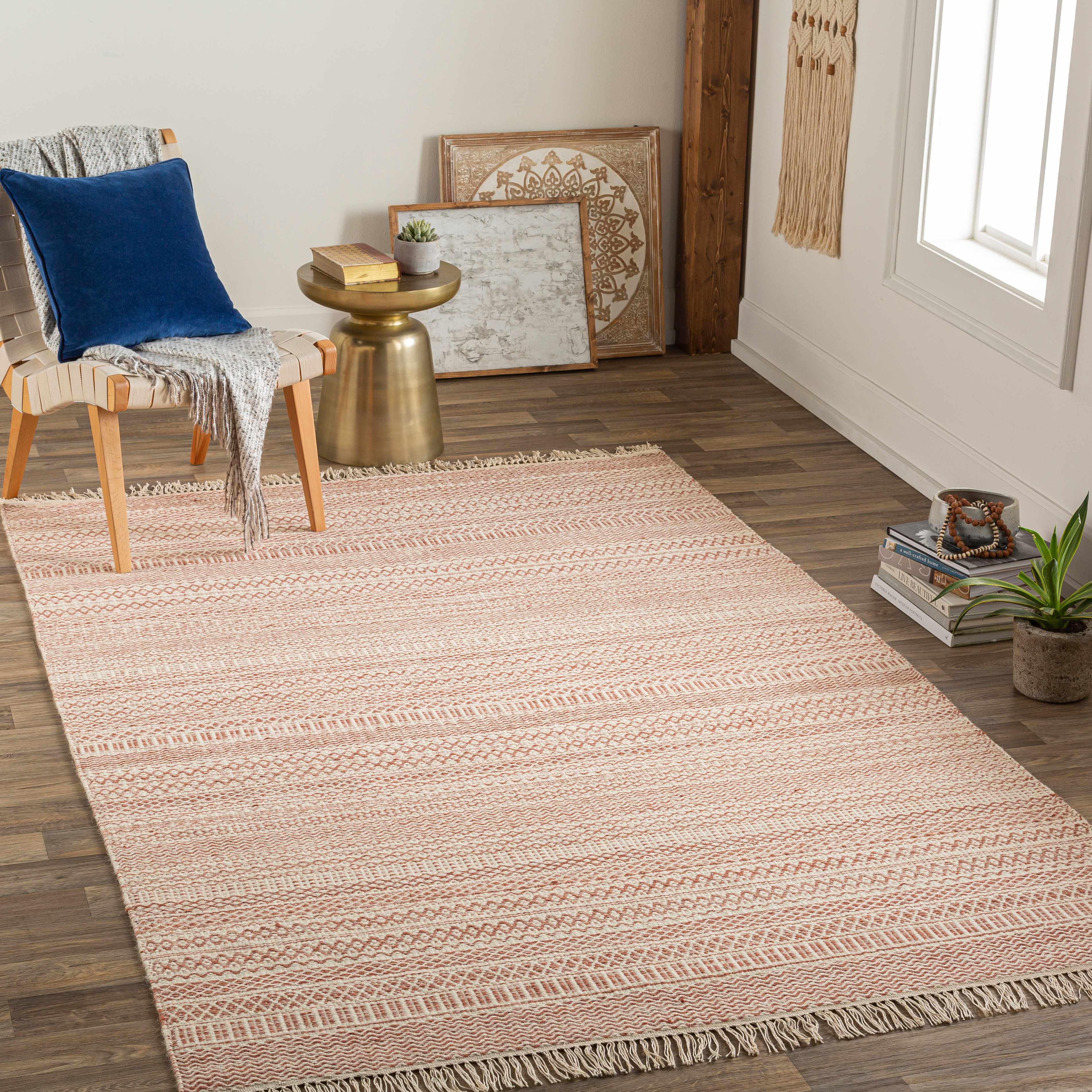 Kalinga Red/Cream Flatweave Wool Rug - Clearance - Image 2