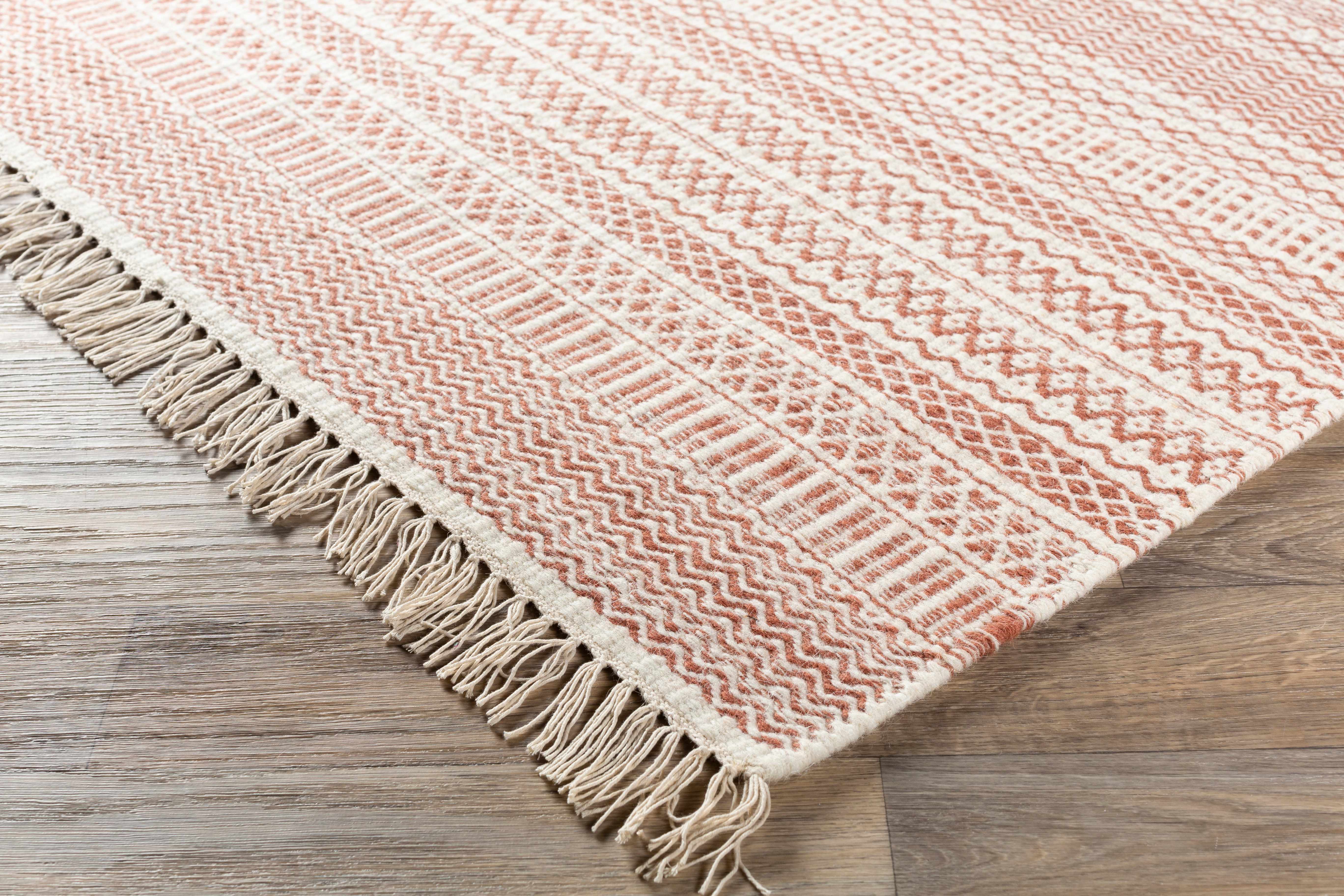 Kalinga Red/Cream Flatweave Wool Rug - Clearance - Image 5