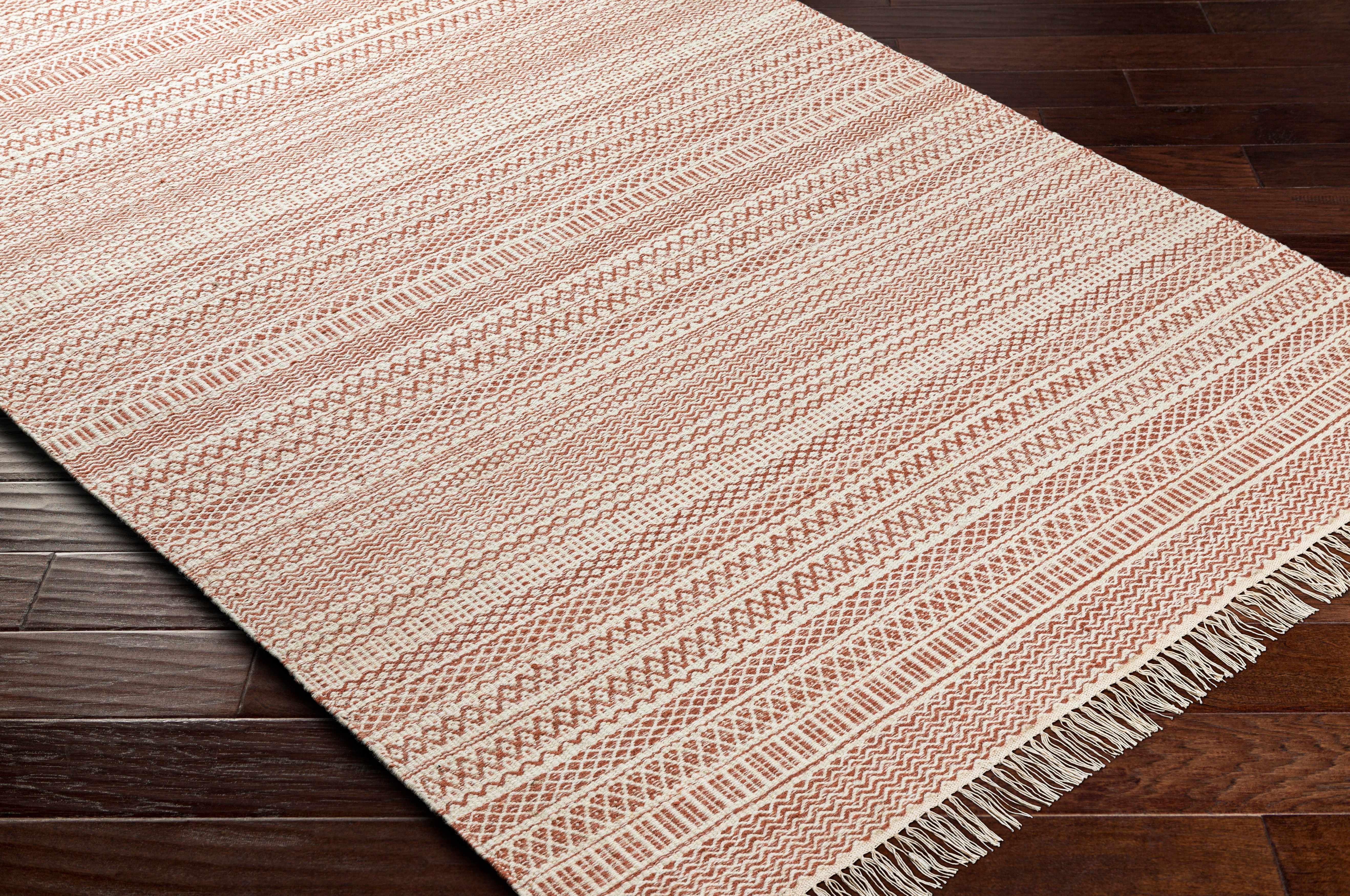 Kalinga Red/Cream Flatweave Wool Rug - Clearance - Image 6