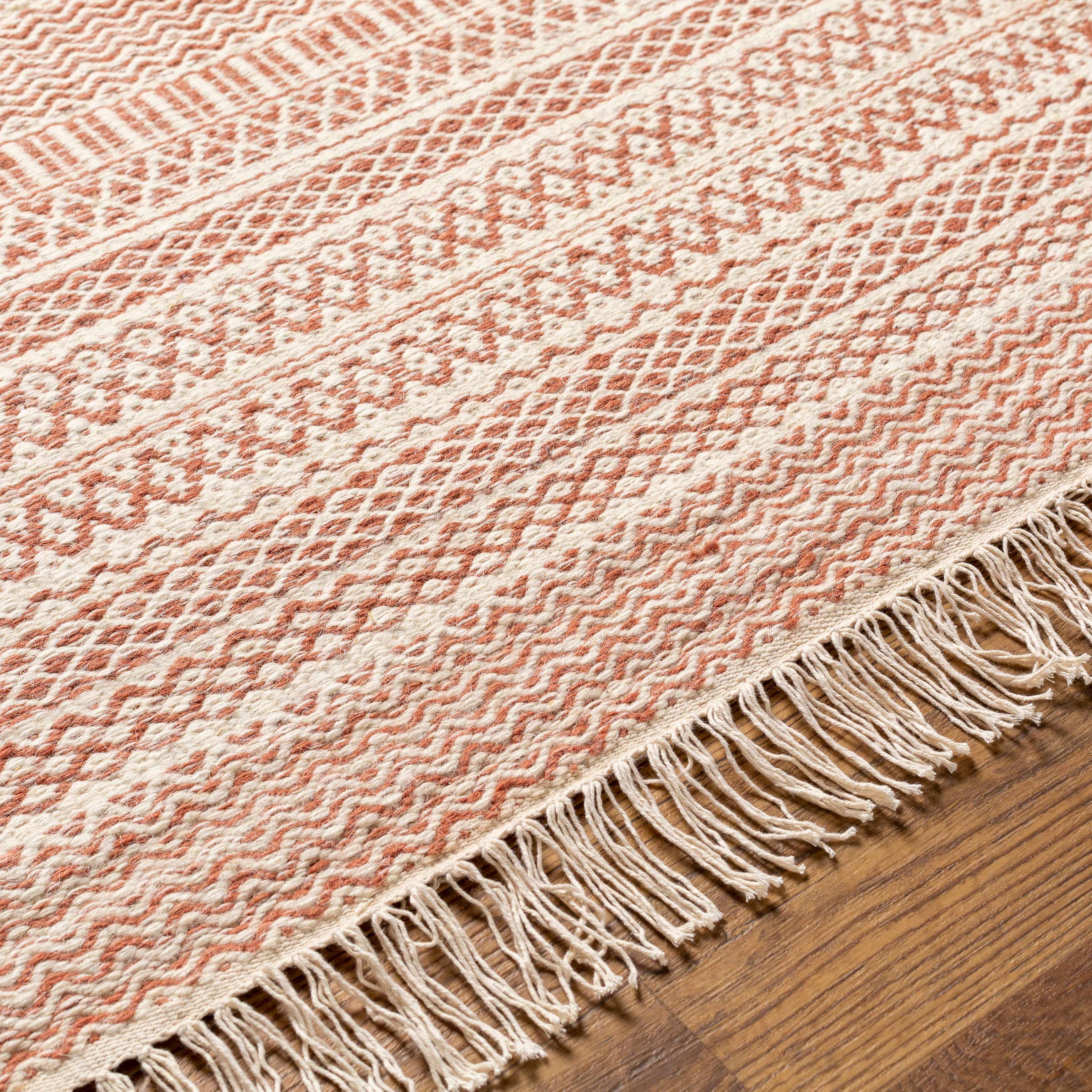 Kalinga Red/Cream Flatweave Wool Rug - Clearance - Image 8