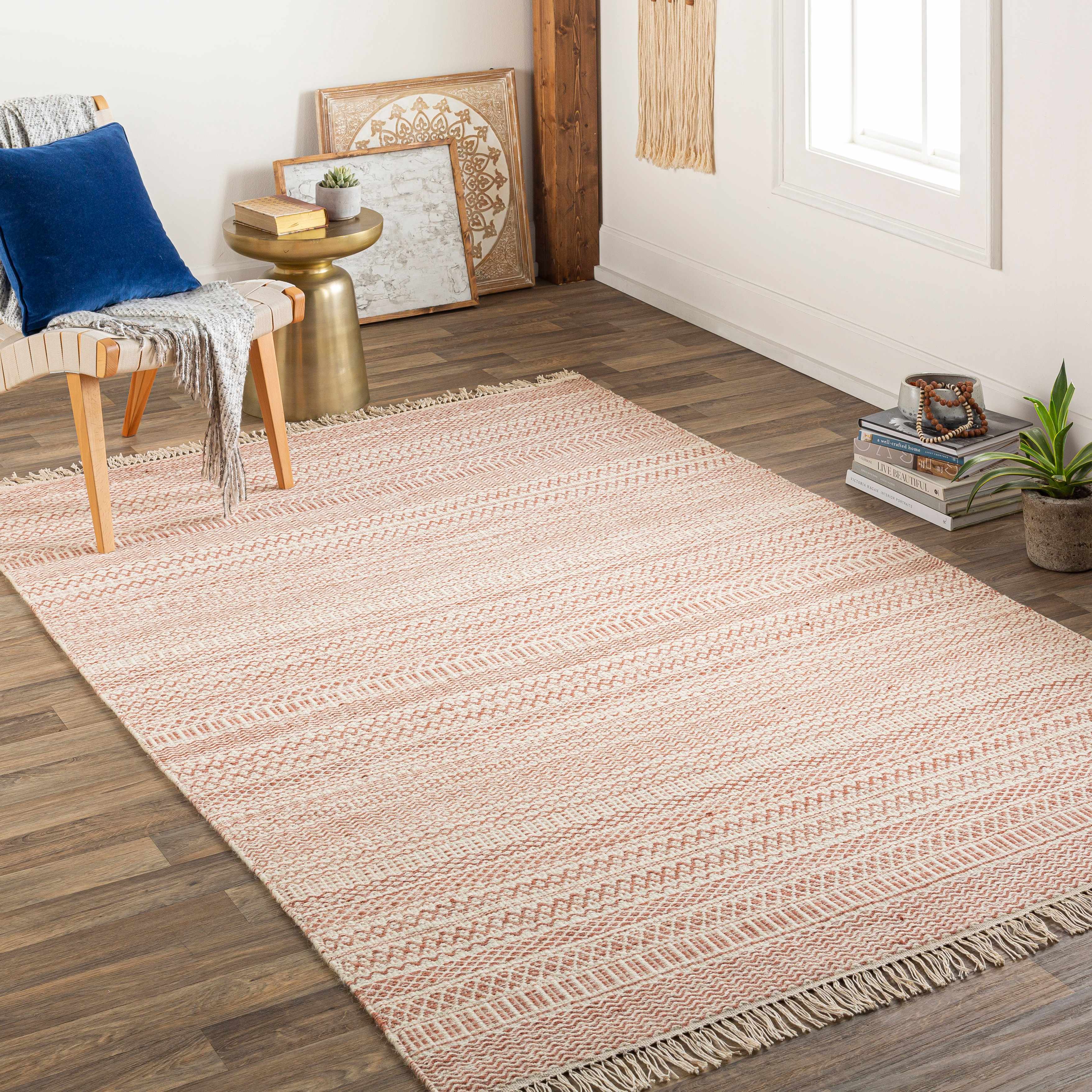 Kalinga Red/Cream Flatweave Wool Rug - Clearance - Image 9