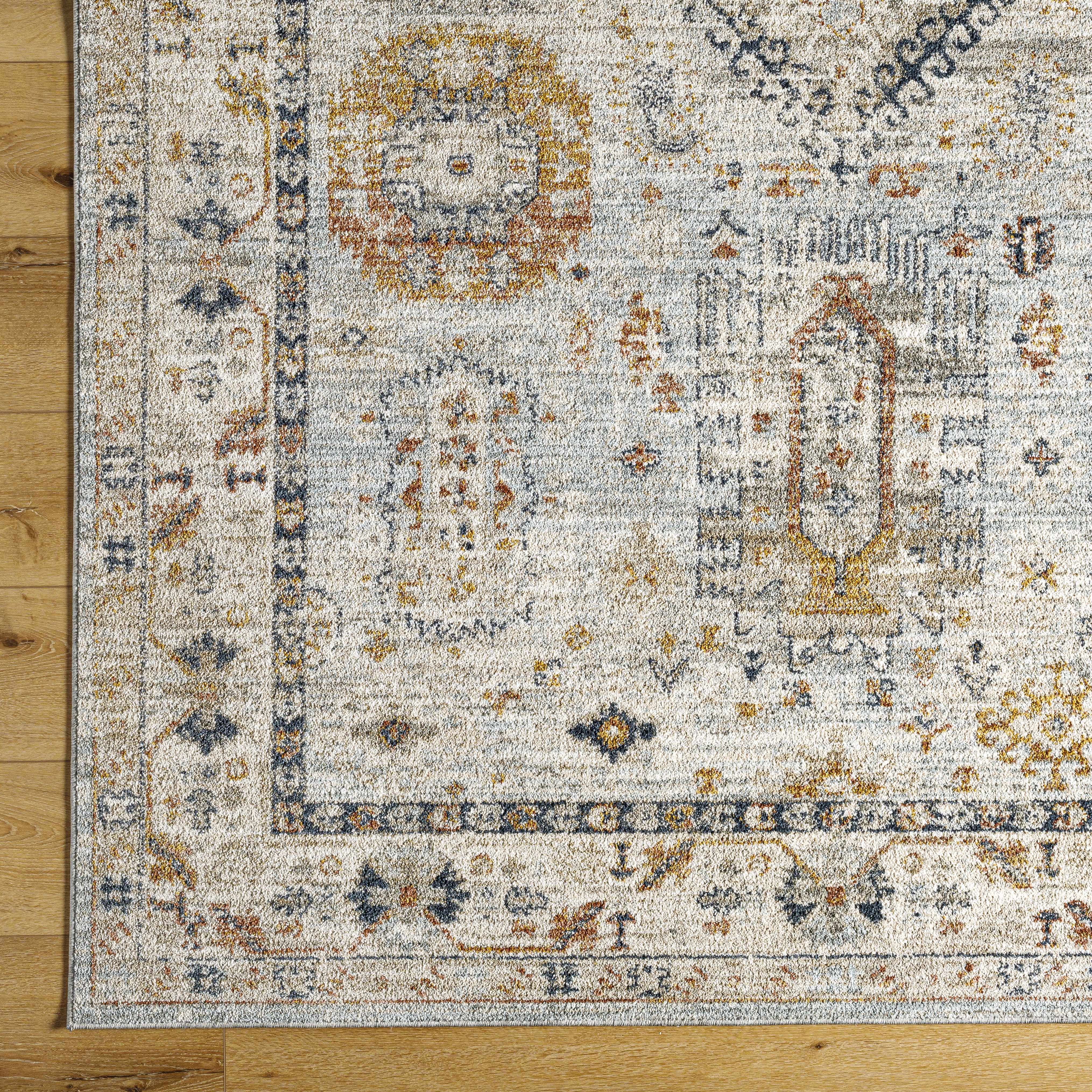 Kamau Cream & Blue Area Rug - Clearance - Image 6