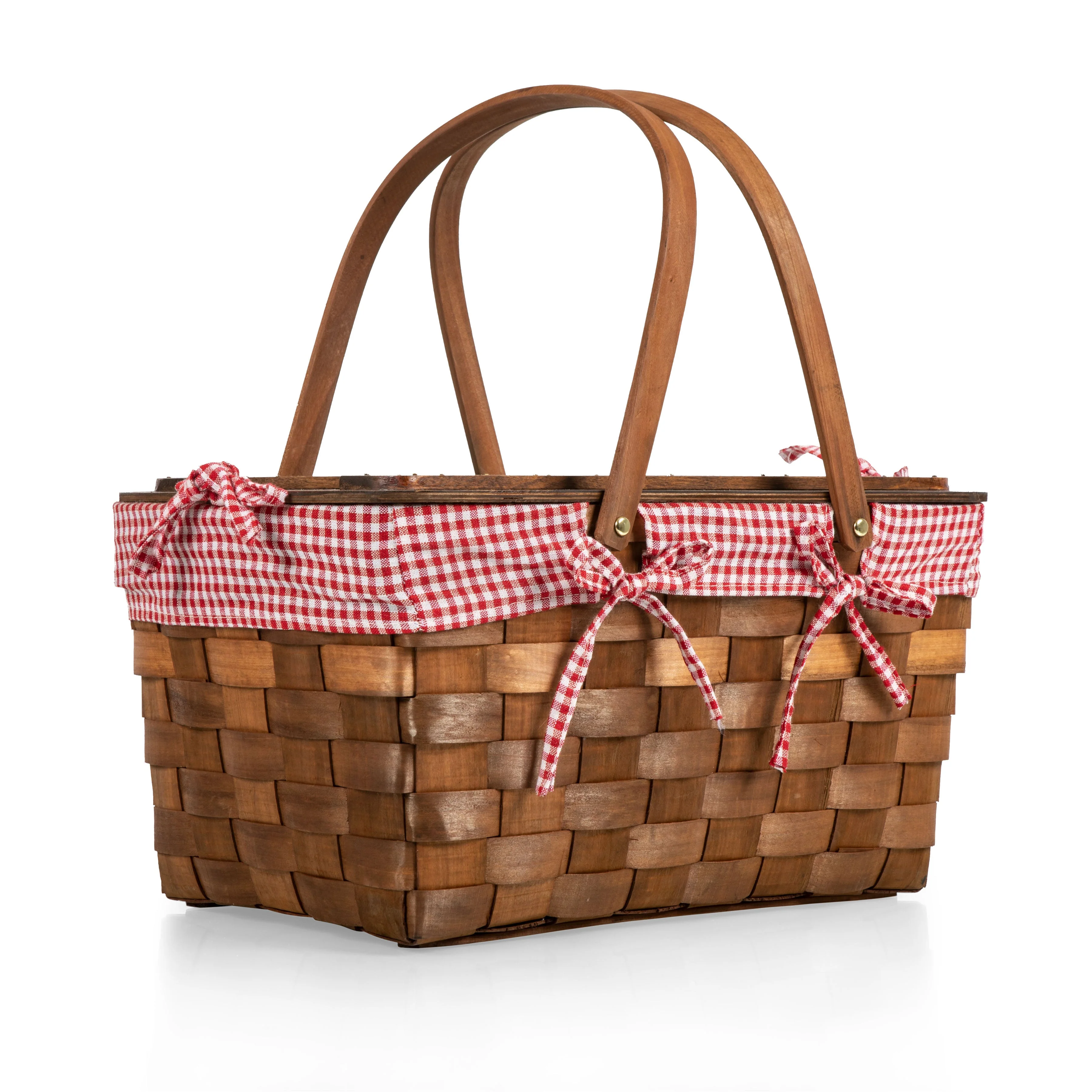 Kansas Handwoven Wood Picnic Basket - Image 11