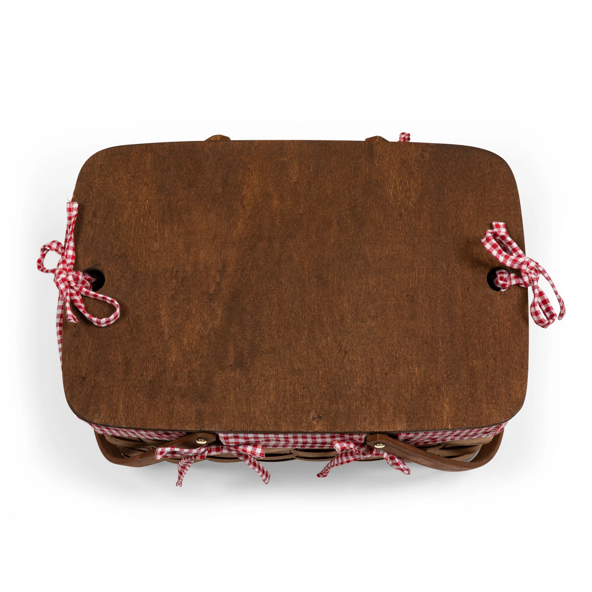 Kansas Handwoven Wood Picnic Basket - Image 12