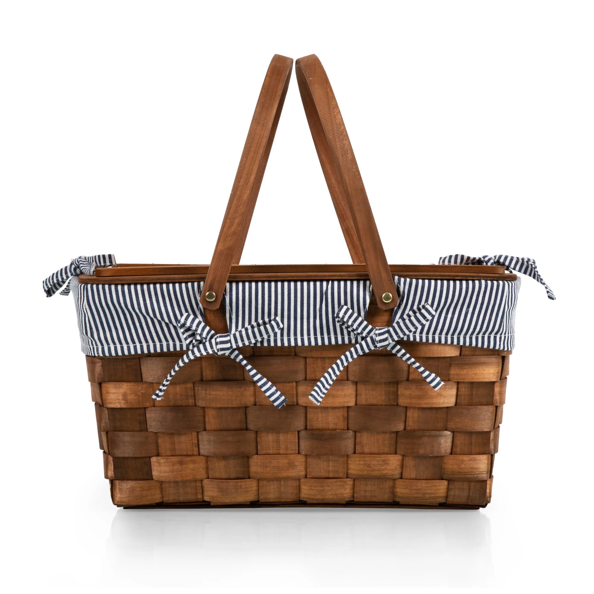 Kansas Handwoven Wood Picnic Basket - Image 16