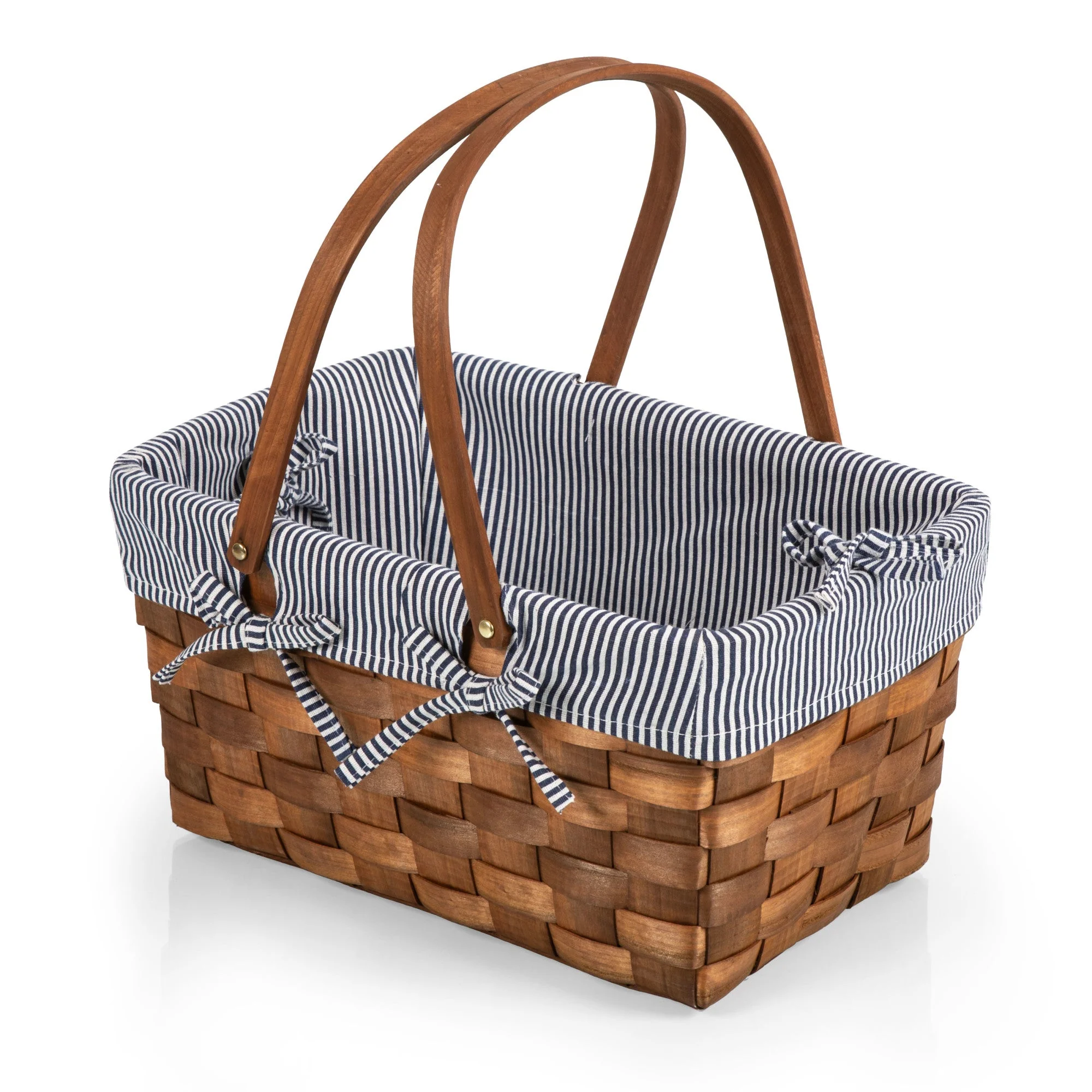 Kansas Handwoven Wood Picnic Basket - Image 17