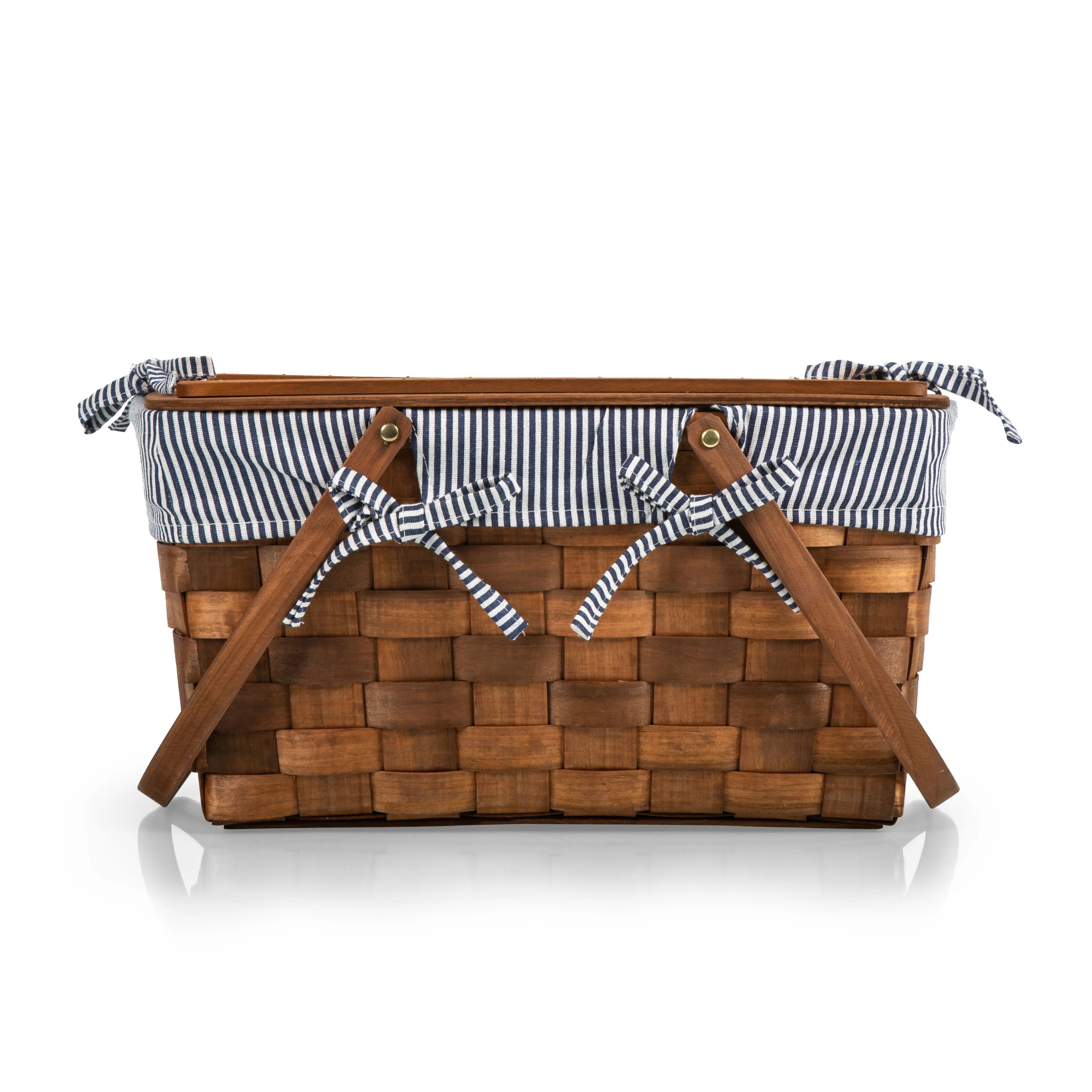 Kansas Handwoven Wood Picnic Basket - Image 18