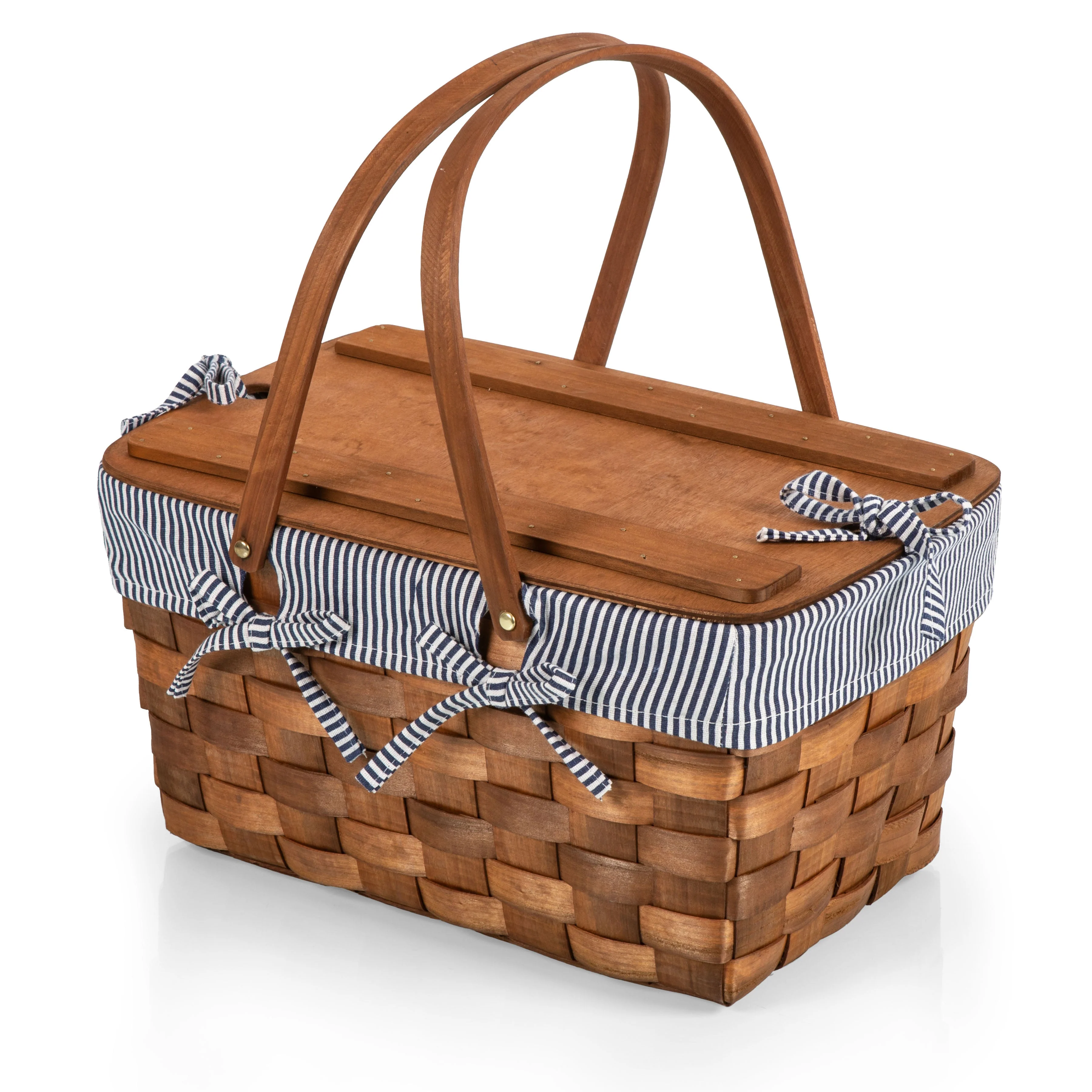 Kansas Handwoven Wood Picnic Basket - Image 19
