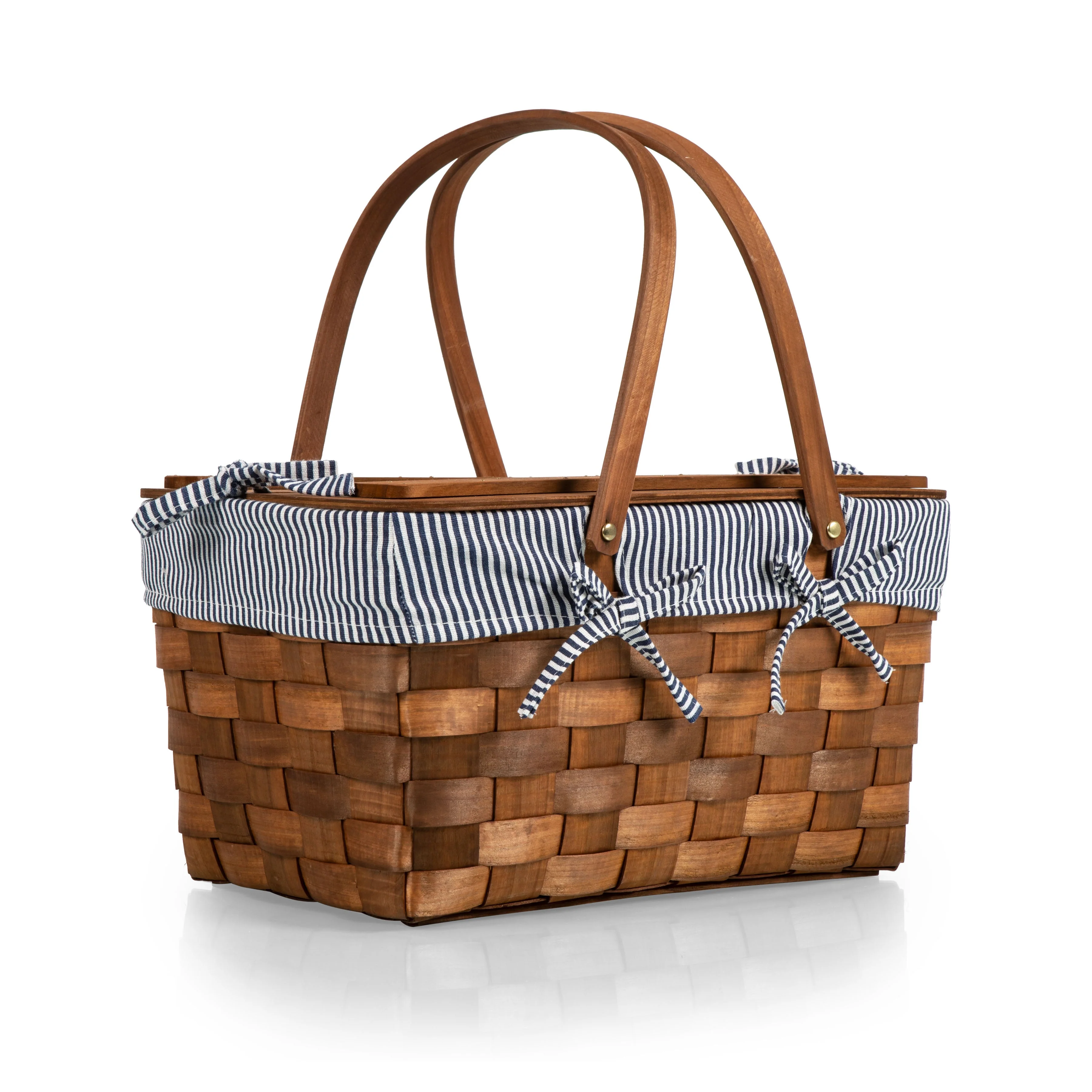 Kansas Handwoven Wood Picnic Basket - Image 20