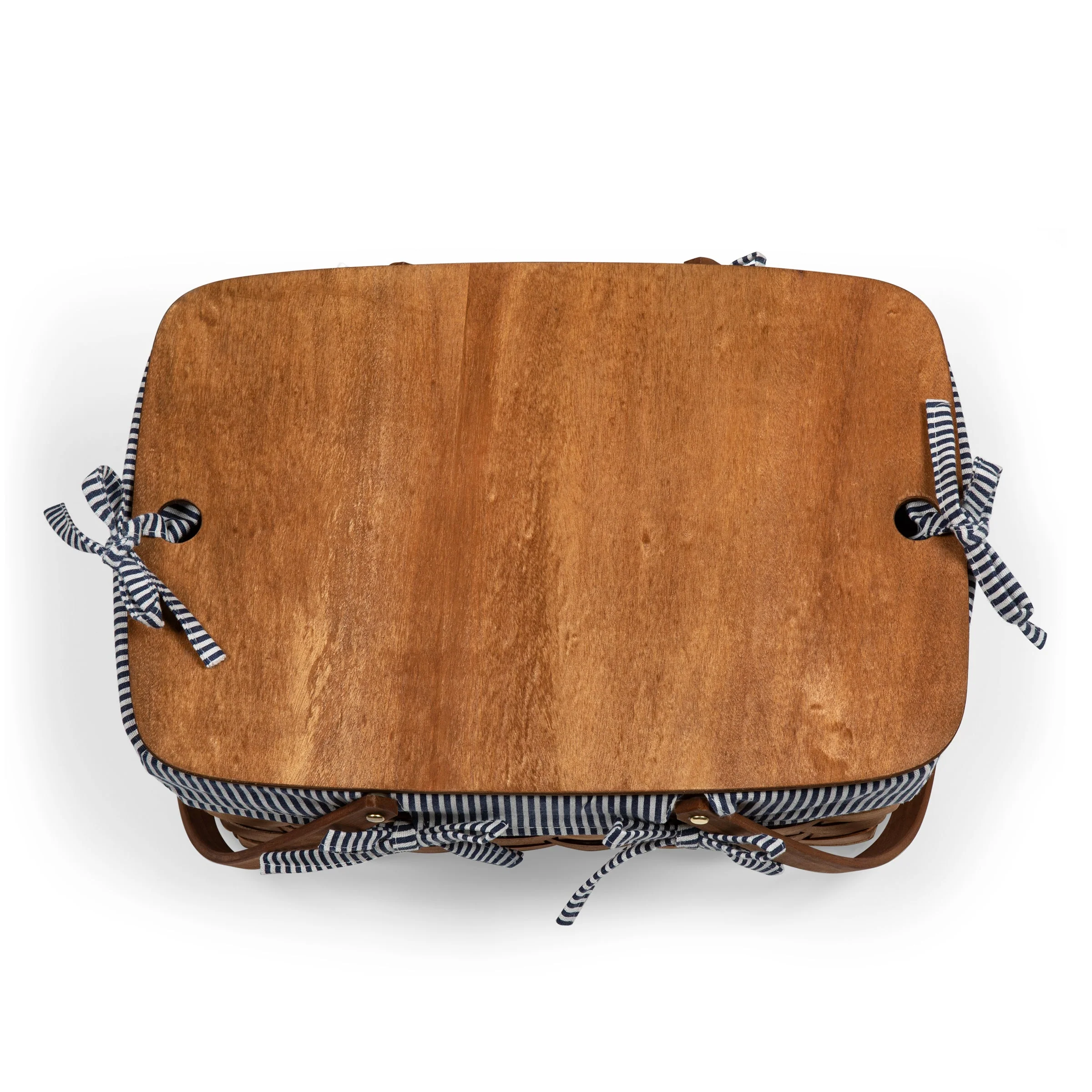 Kansas Handwoven Wood Picnic Basket - Image 21