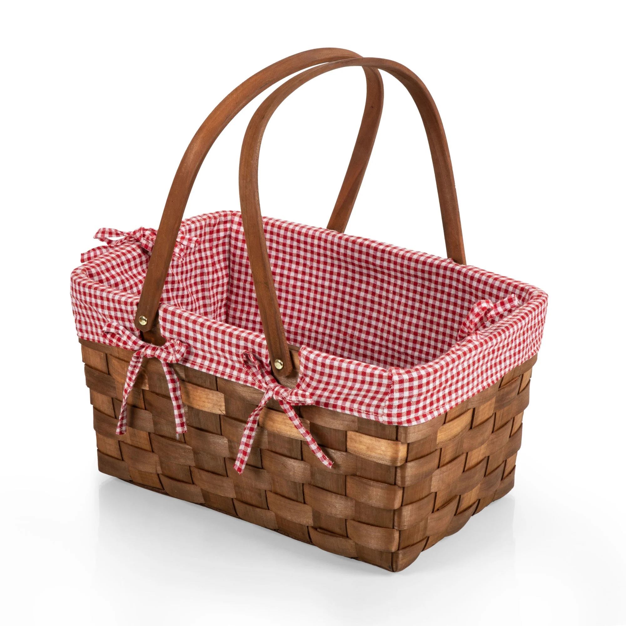 Kansas Handwoven Wood Picnic Basket - Image 6