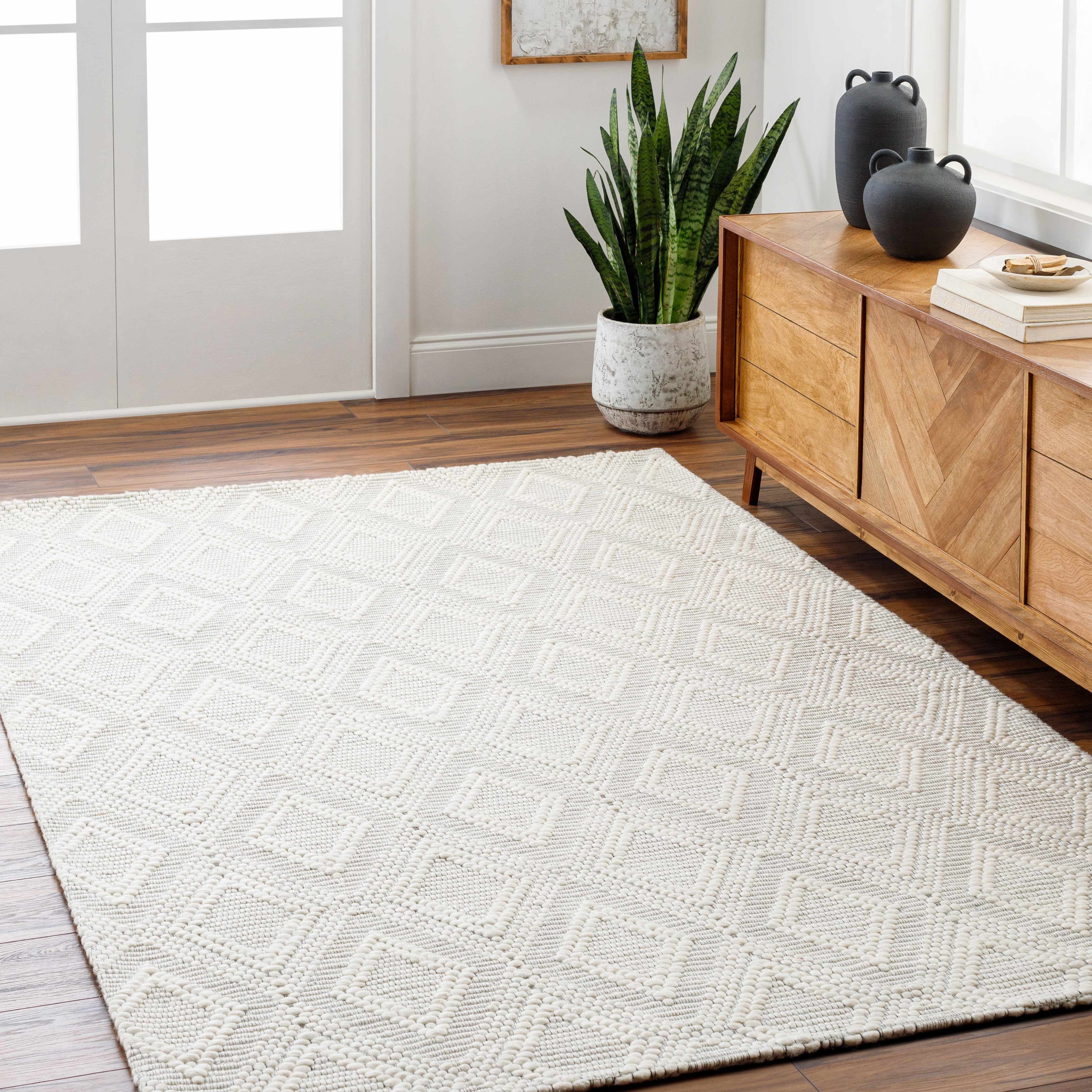Kasib Cream Hand Woven Area Rug - Clearance - Image 2