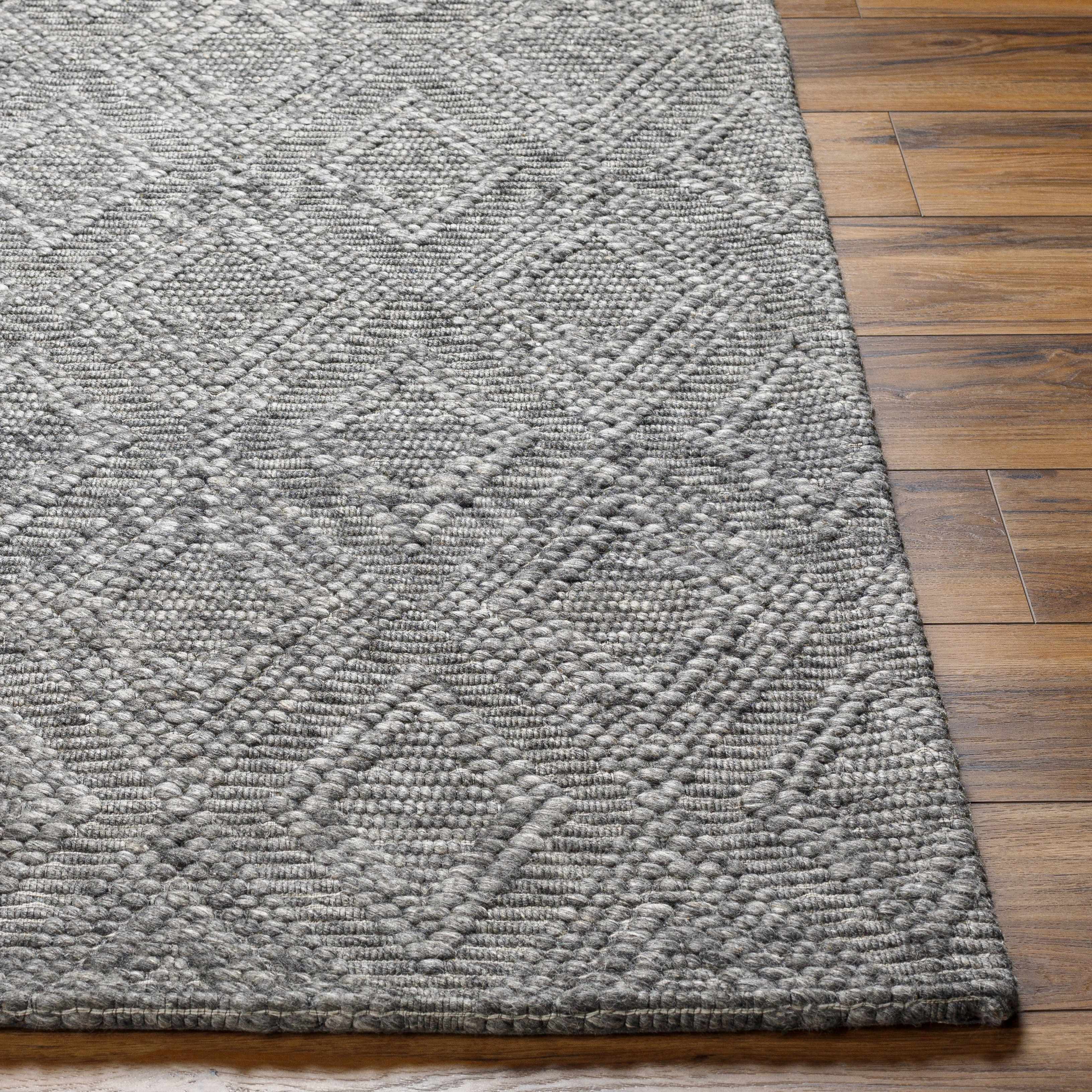 Kasib Dark Gray Hand Woven Area Rug - Clearance - Image 3