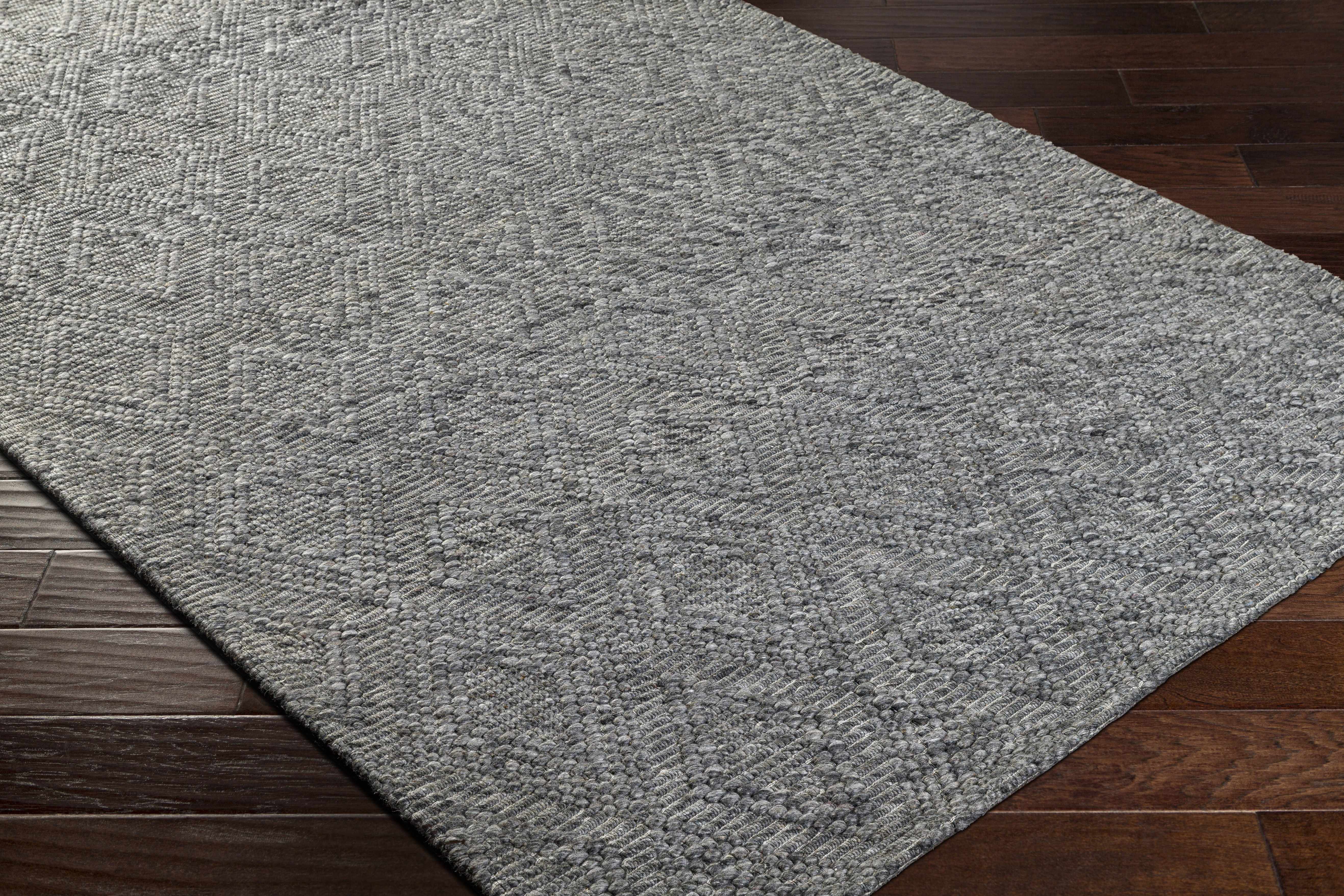 Kasib Dark Gray Hand Woven Area Rug - Clearance - Image 4