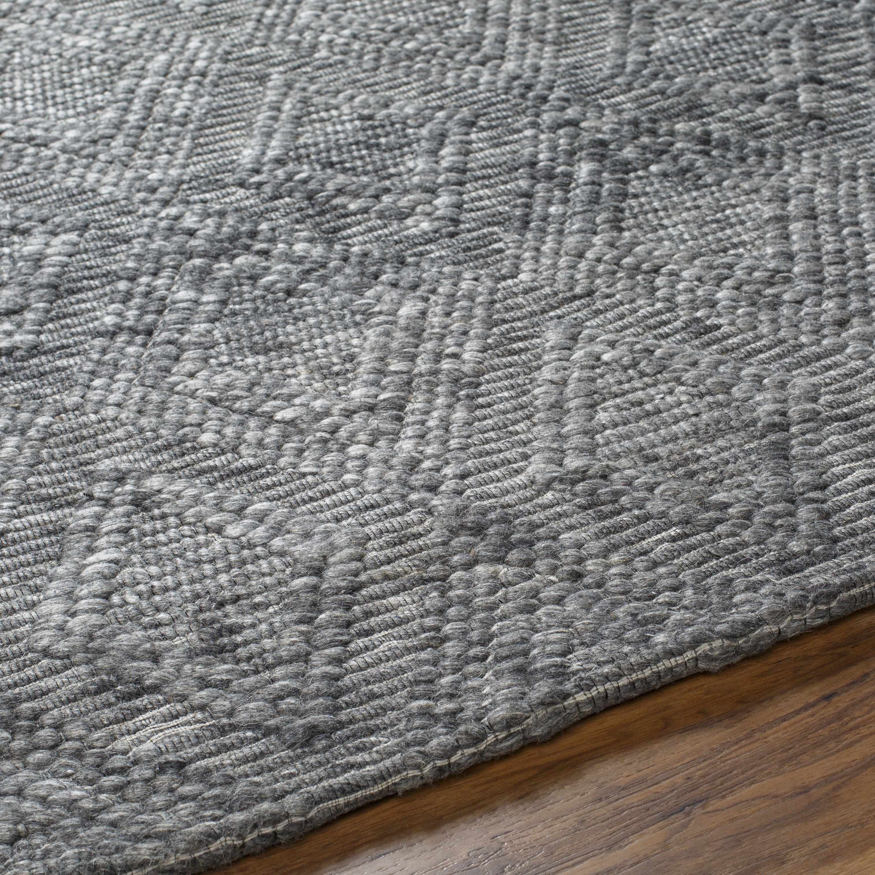 Kasib Dark Gray Hand Woven Area Rug - Clearance - Image 6