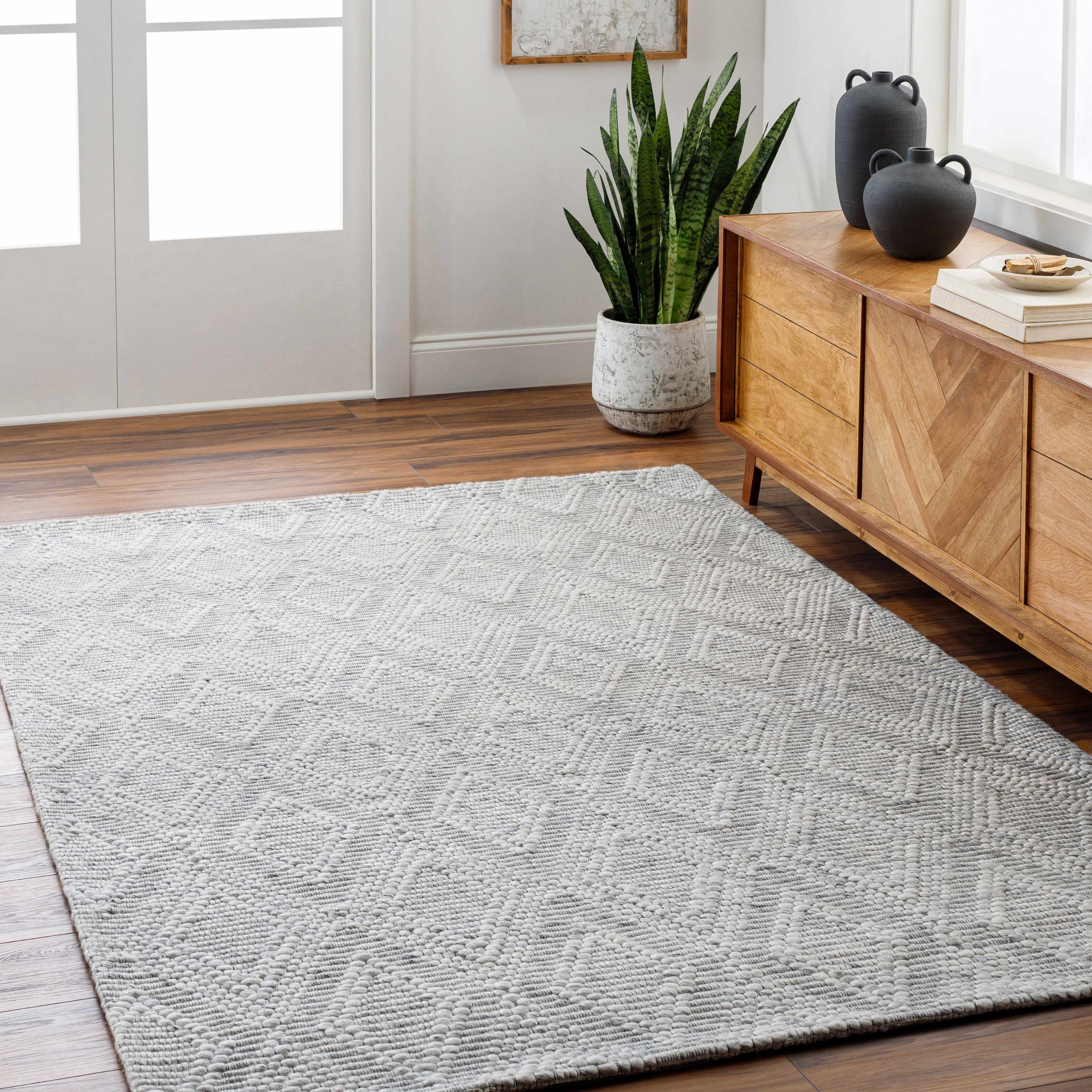 Kasib Gray Hand Woven Area Rug - Clearance - Image 2