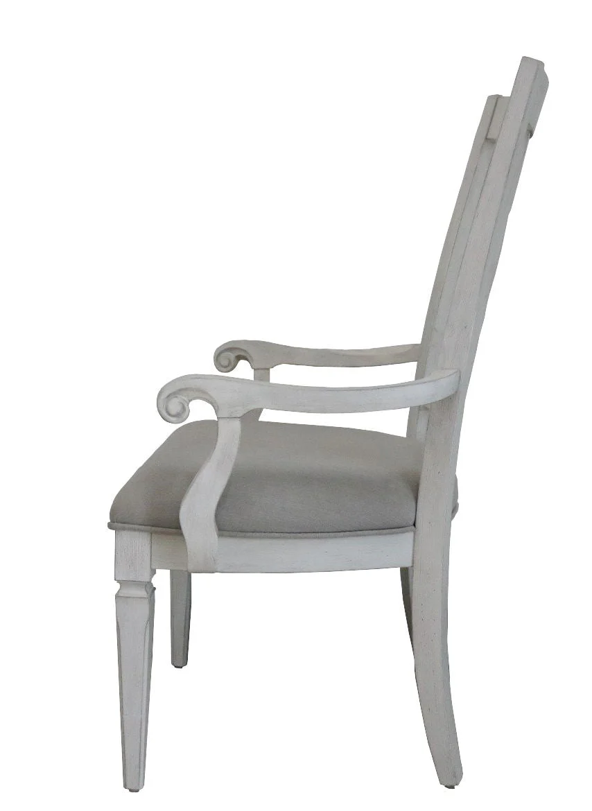 Katia - Arm Chair (Set of 2) - Light Gray / White - Image 2