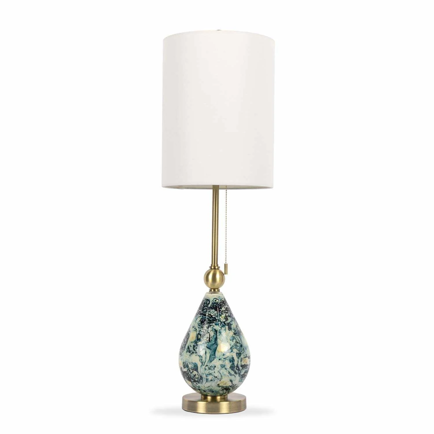 Katipunan Aqua Gold Metallic Brass Table Lamp - Image 2