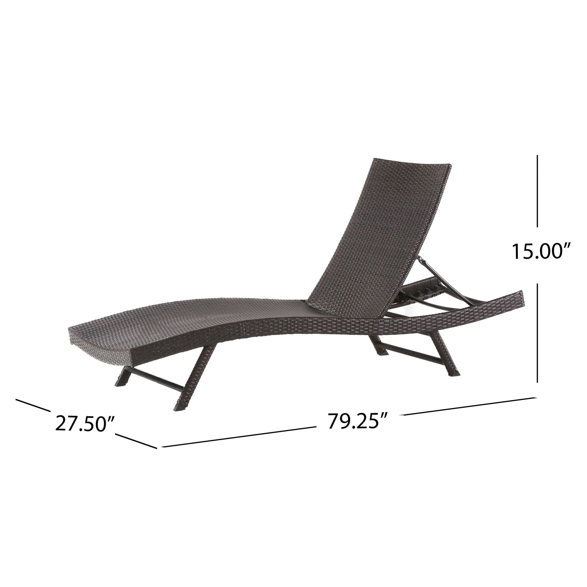 Kauai - Modern Style Wicker Chaise Lounge - Brown Multi - Image 2