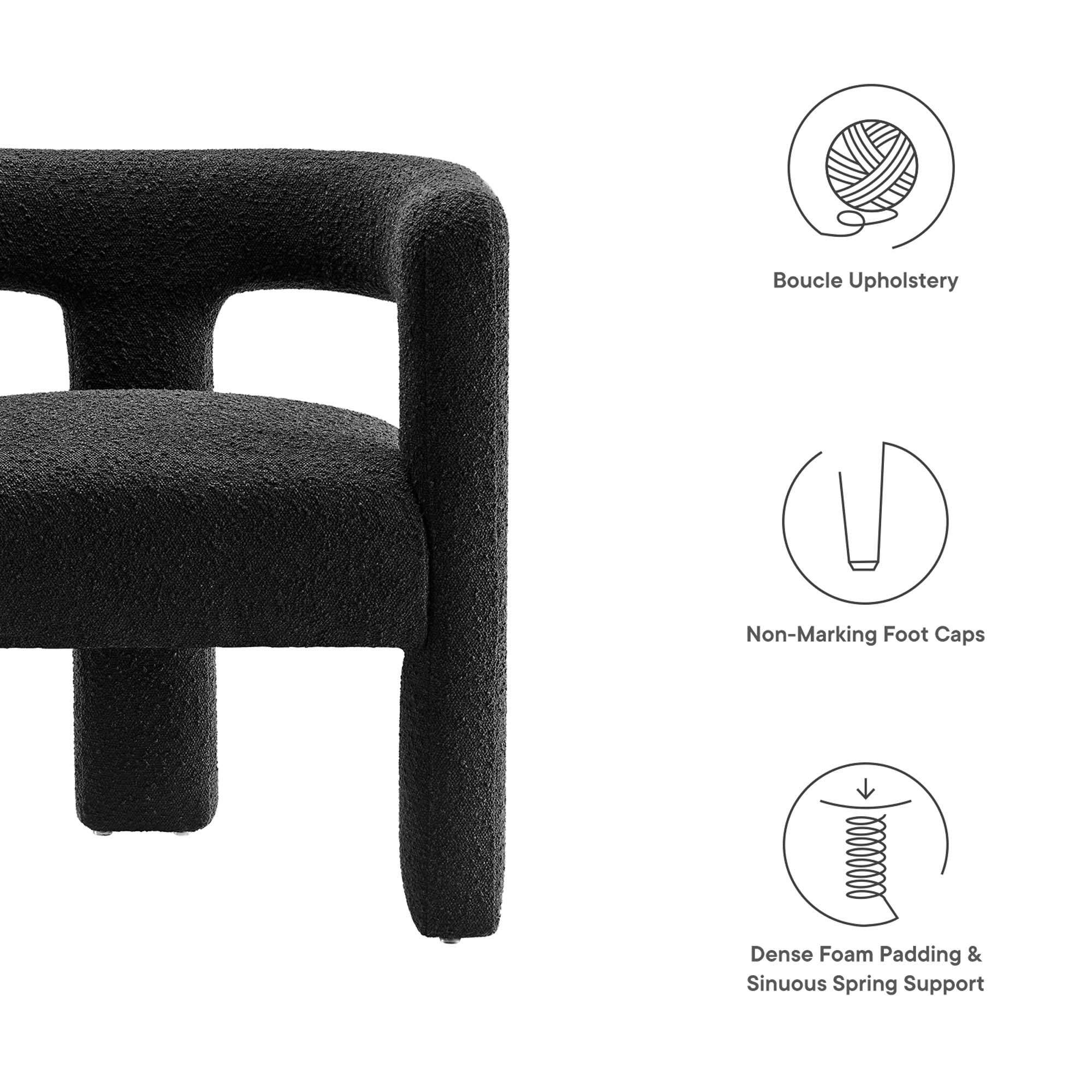 Kayla Boucle Upholstered Armchair by Modway - Image 13