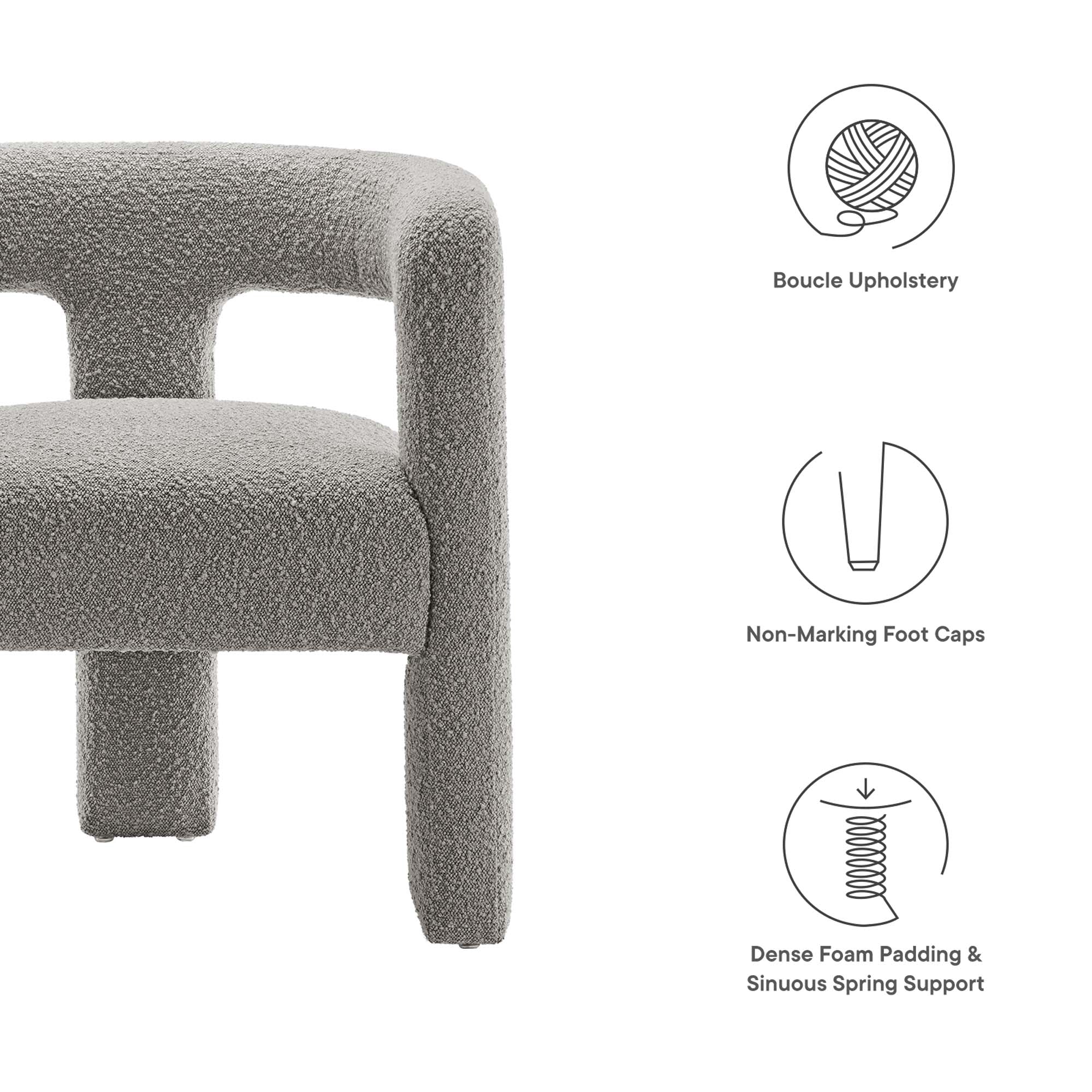 Kayla Boucle Upholstered Armchair by Modway - Image 2