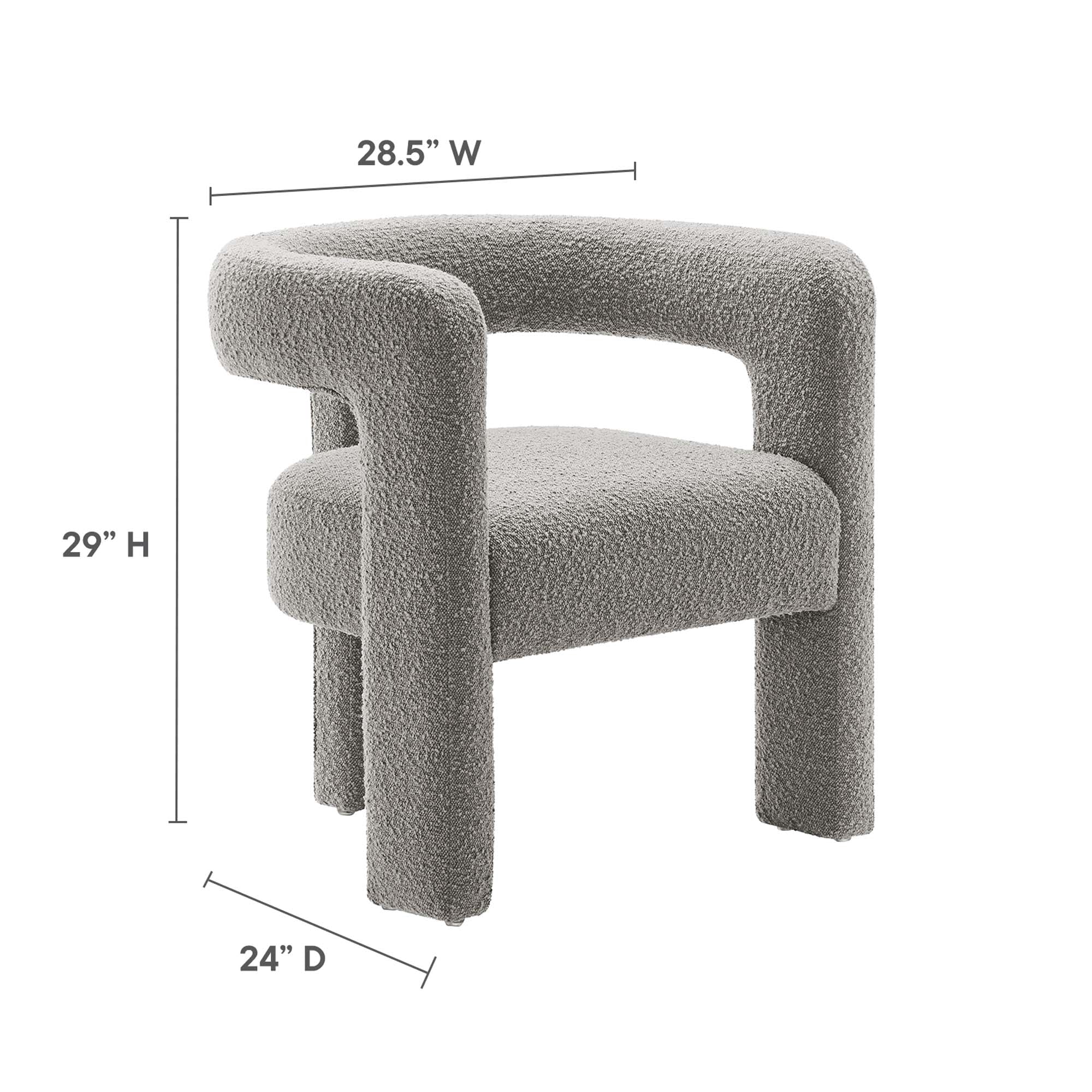 Kayla Boucle Upholstered Armchair by Modway - Image 3