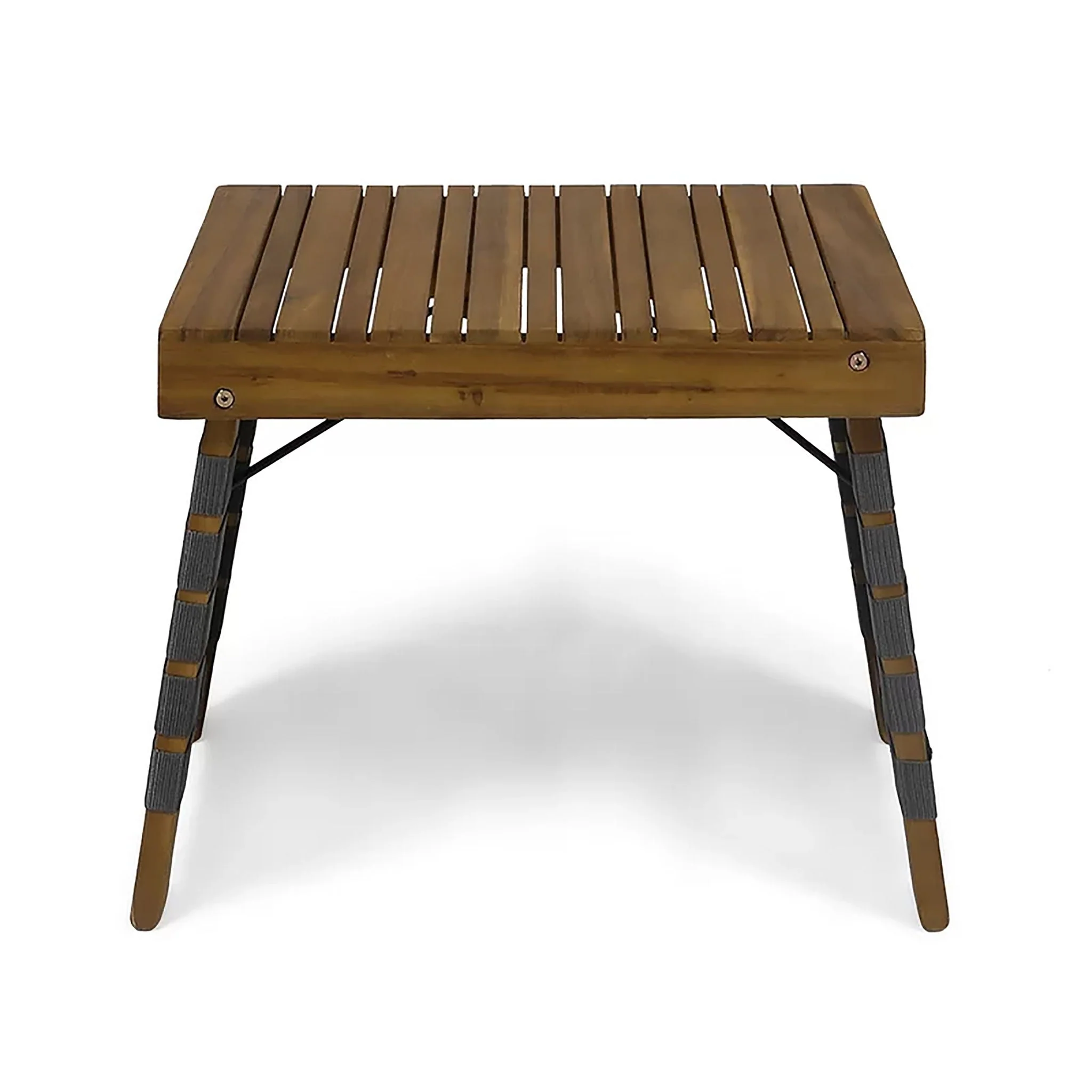 Kayla Outdoor Foldable 2 Seater Chat Set - Brown / Gray - Image 4