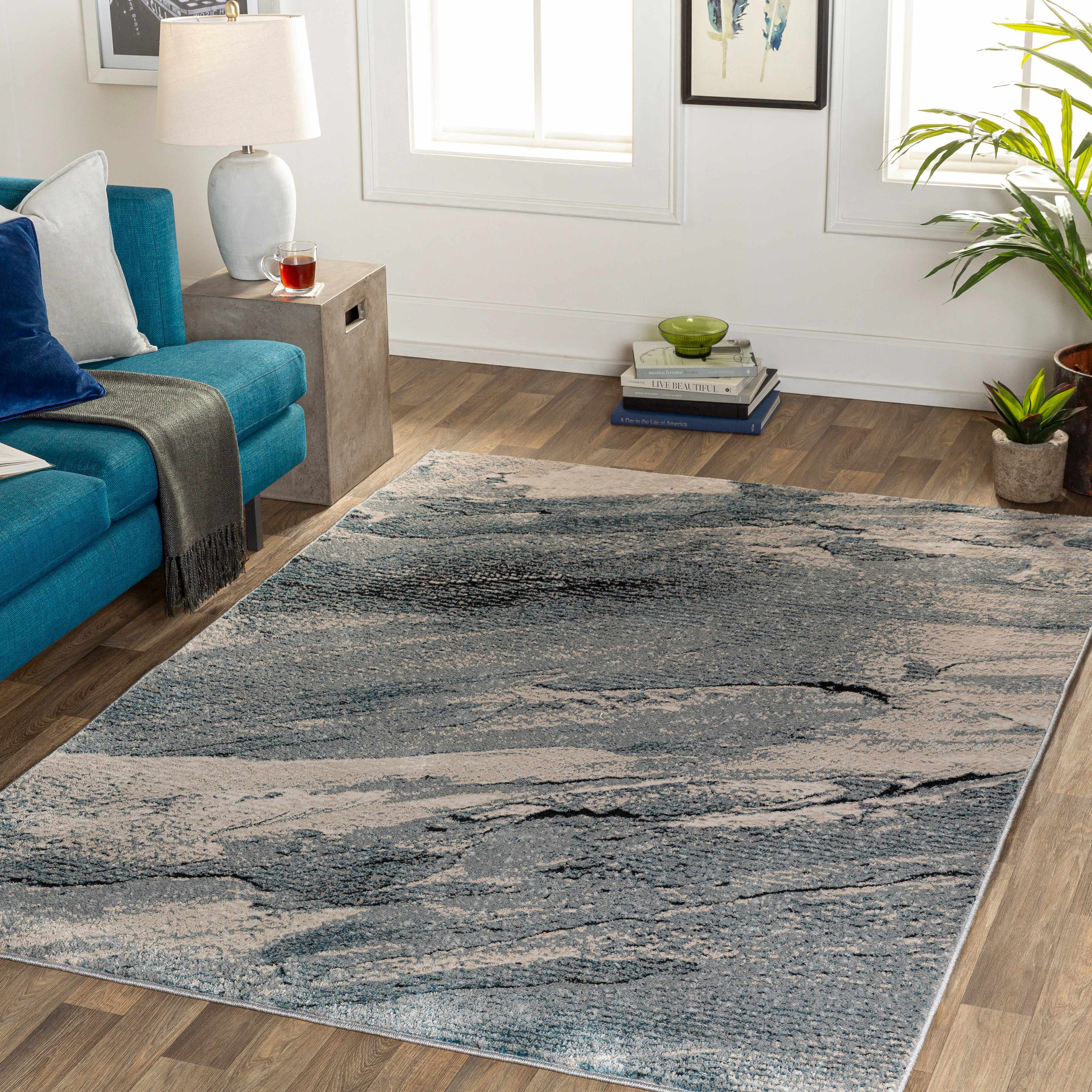 Kaytitinga Blue Marble Rug - Clearance - Image 2